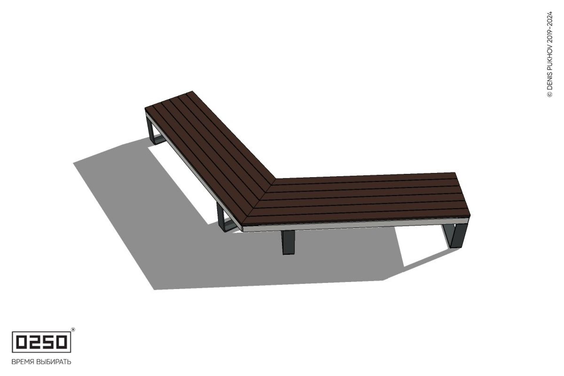 Уличная Широкоугловая прямоконечная скамейка на ножках производство 0250