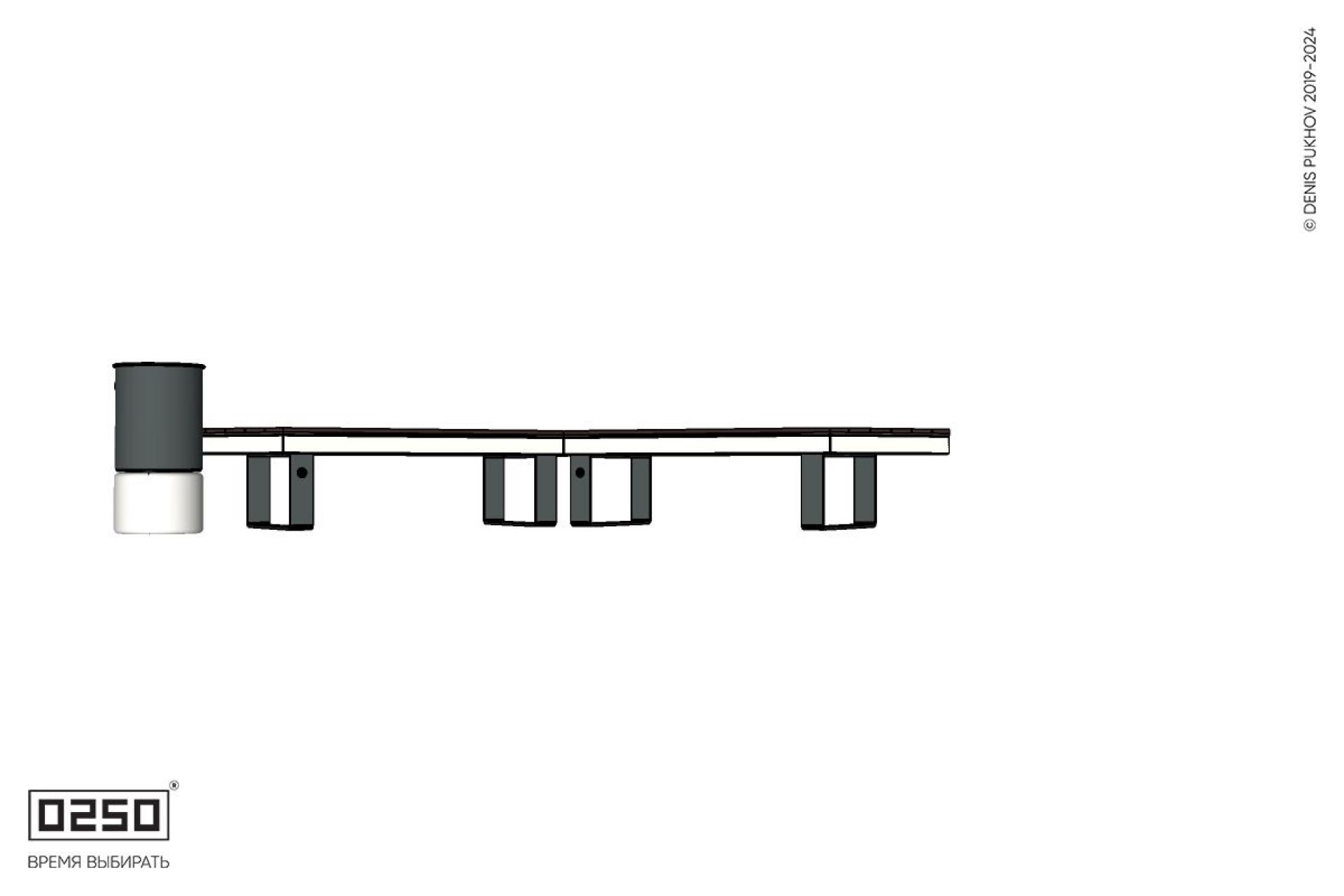 Уличная Широкоугловая скошенная скамейка на ножках с урной Урбан 2 производство 0250