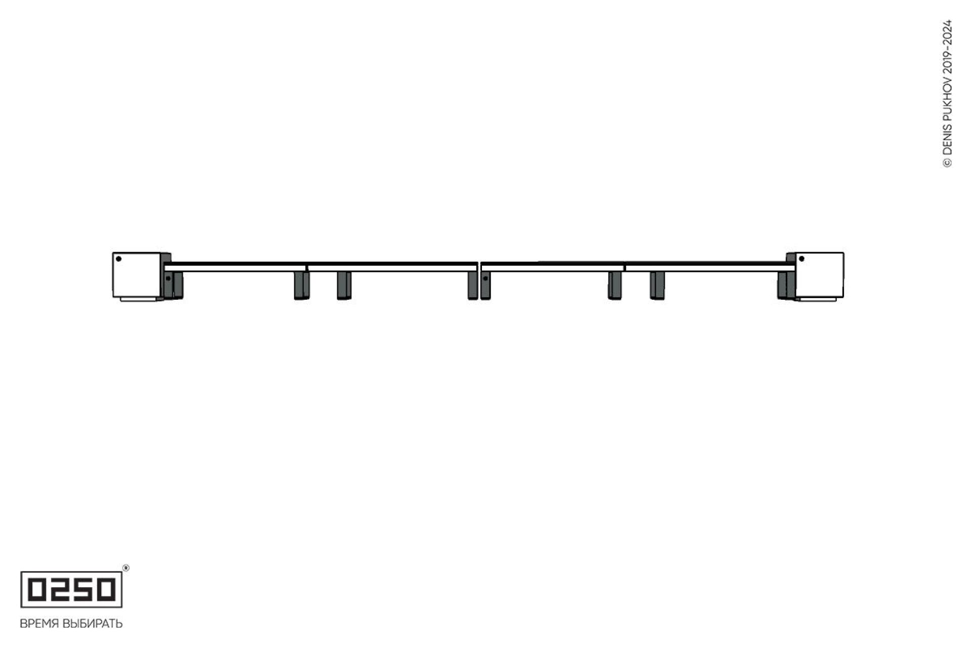 Уличная Скамейка четырехпролетная укороченная на ножках с двумя вазонами Кубэ 550 производство 0250