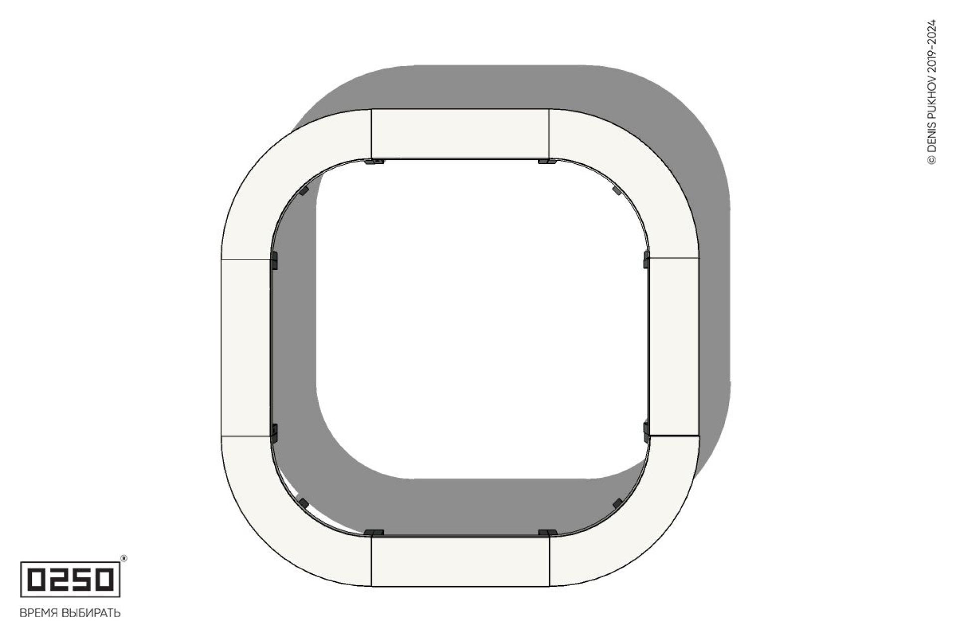 Уличная Бетонная квадрокруглая скамейка на ножках производство 0250, module