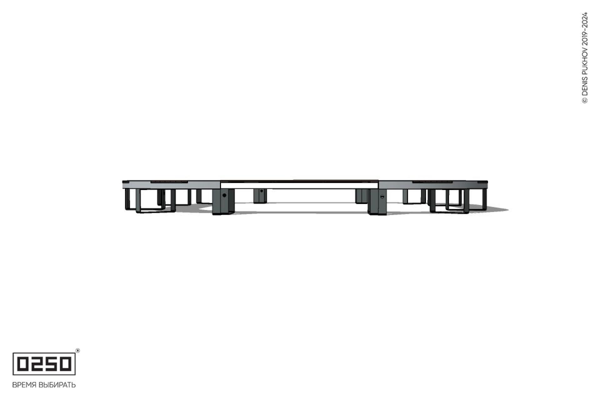 Уличная Скамейка квадрокруглая на ножках производство 0250