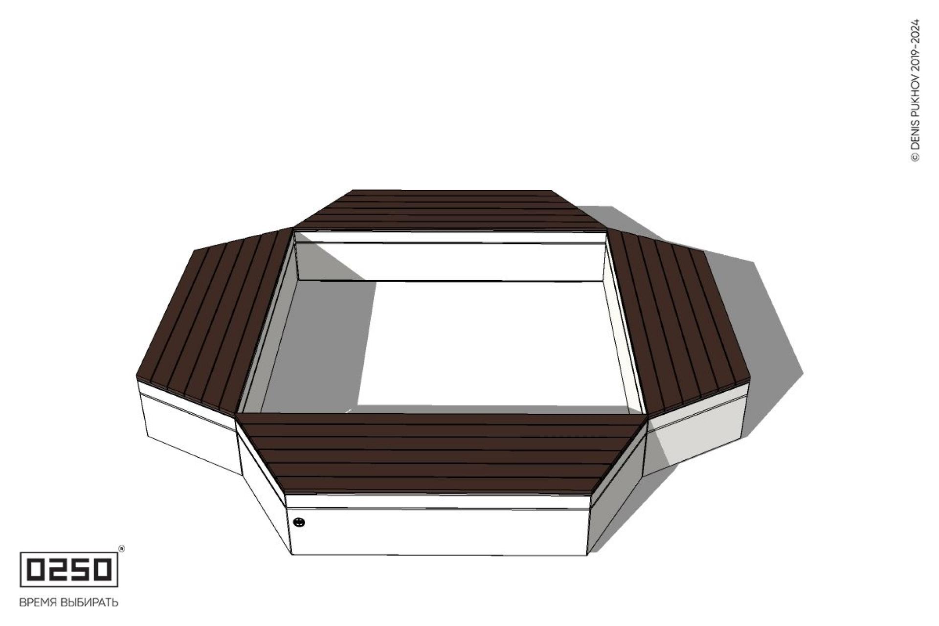 Уличная Скамейка квадротрапецевидная внешняя на блоке производство 0250