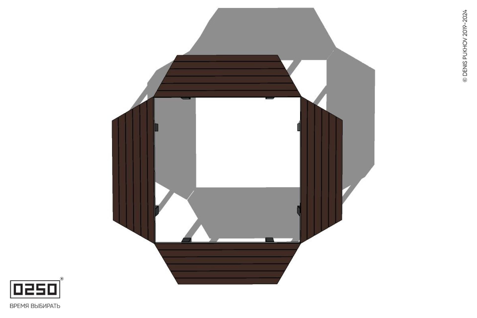 Уличная Скамейка квадротрапецевидная на ножках внешняя производство 0250, module