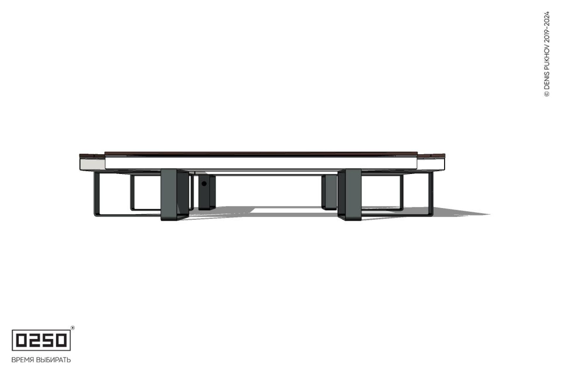 Уличная Скамейка квадротрапецевидная внутренняя на ножках производство 0250