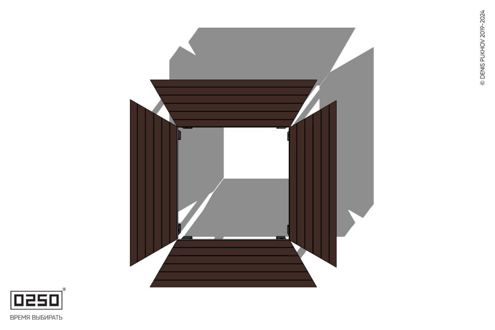 Уличная Скамейка квадротрапецевидная внутренняя на ножках производство 0250, module