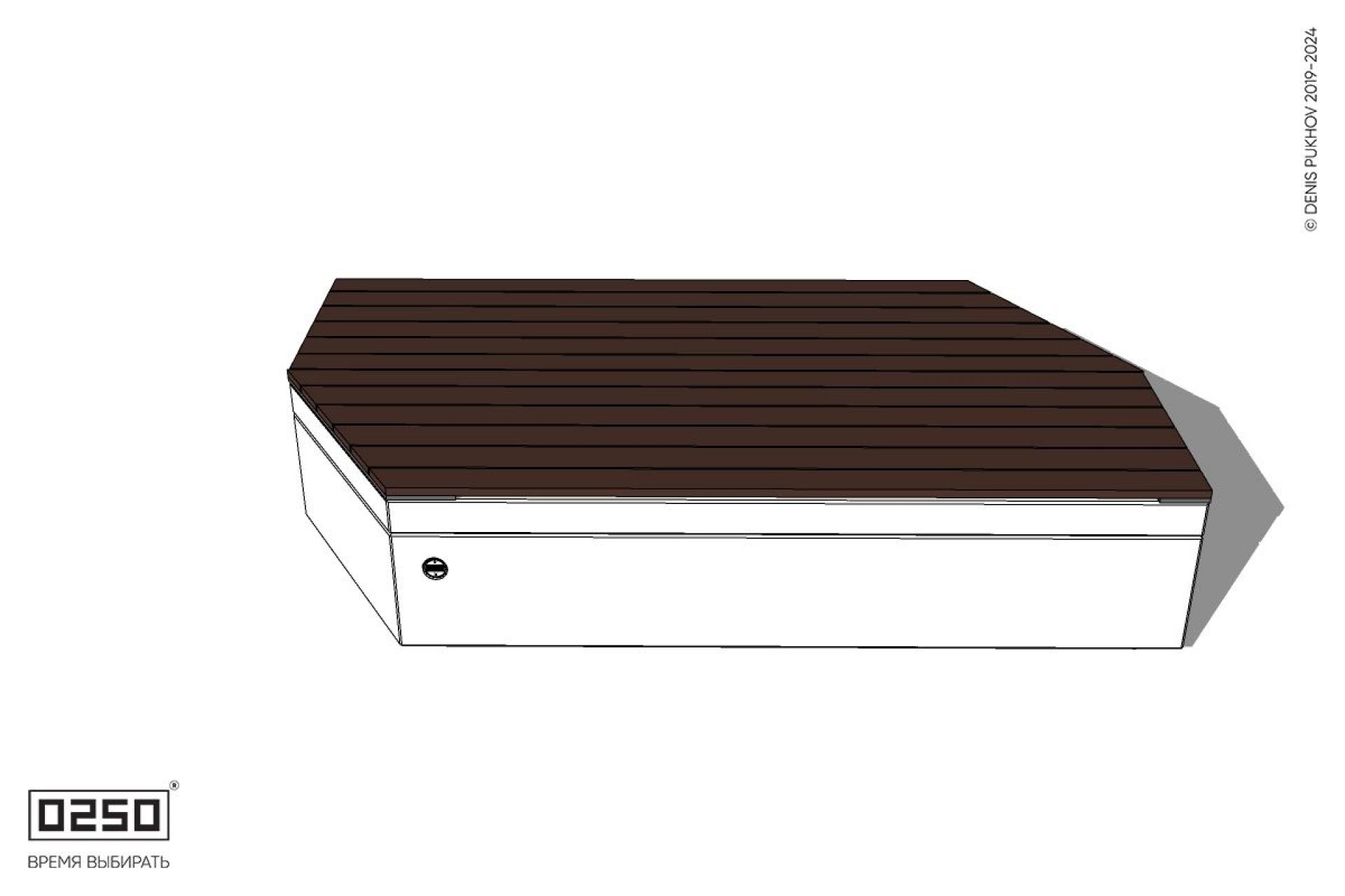 Уличная Двухсторонняя трапециевидная левая скамейка на блоке производство 0250