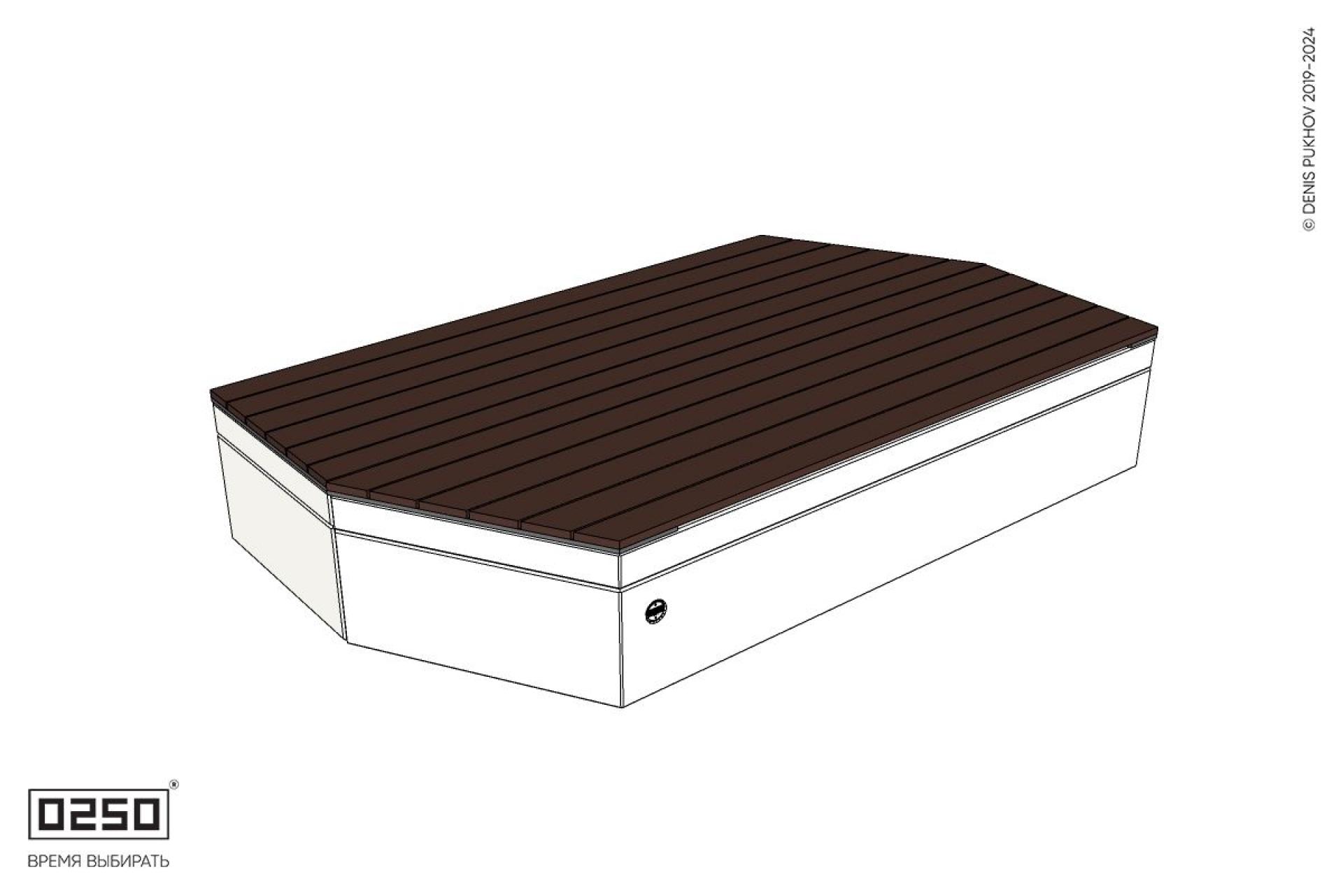 Уличная Двухсторонняя трапециевидная левая скамейка на блоке производство 0250