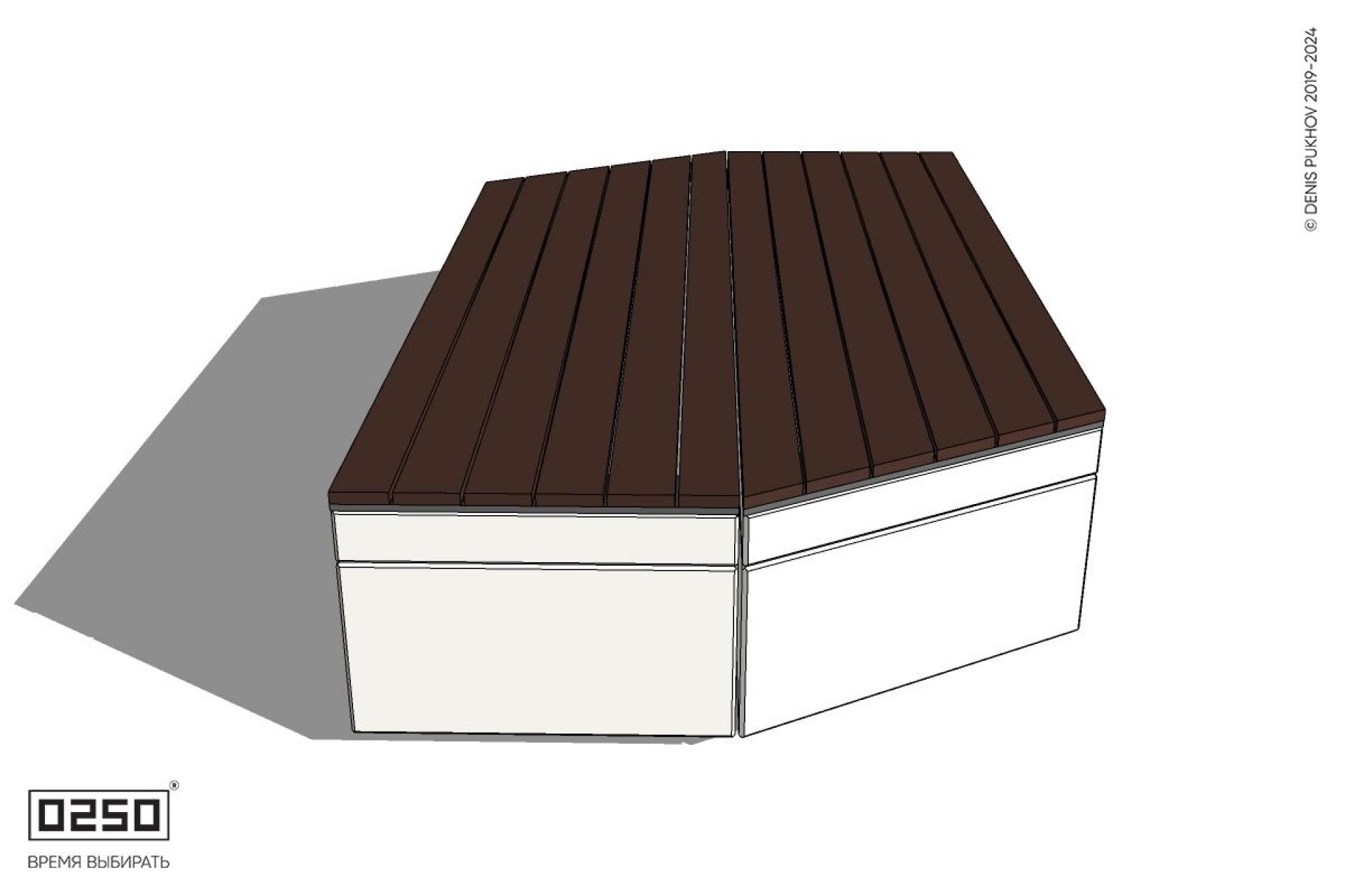 Уличная Двухсторонняя трапециевидная левая скамейка на блоке производство 0250