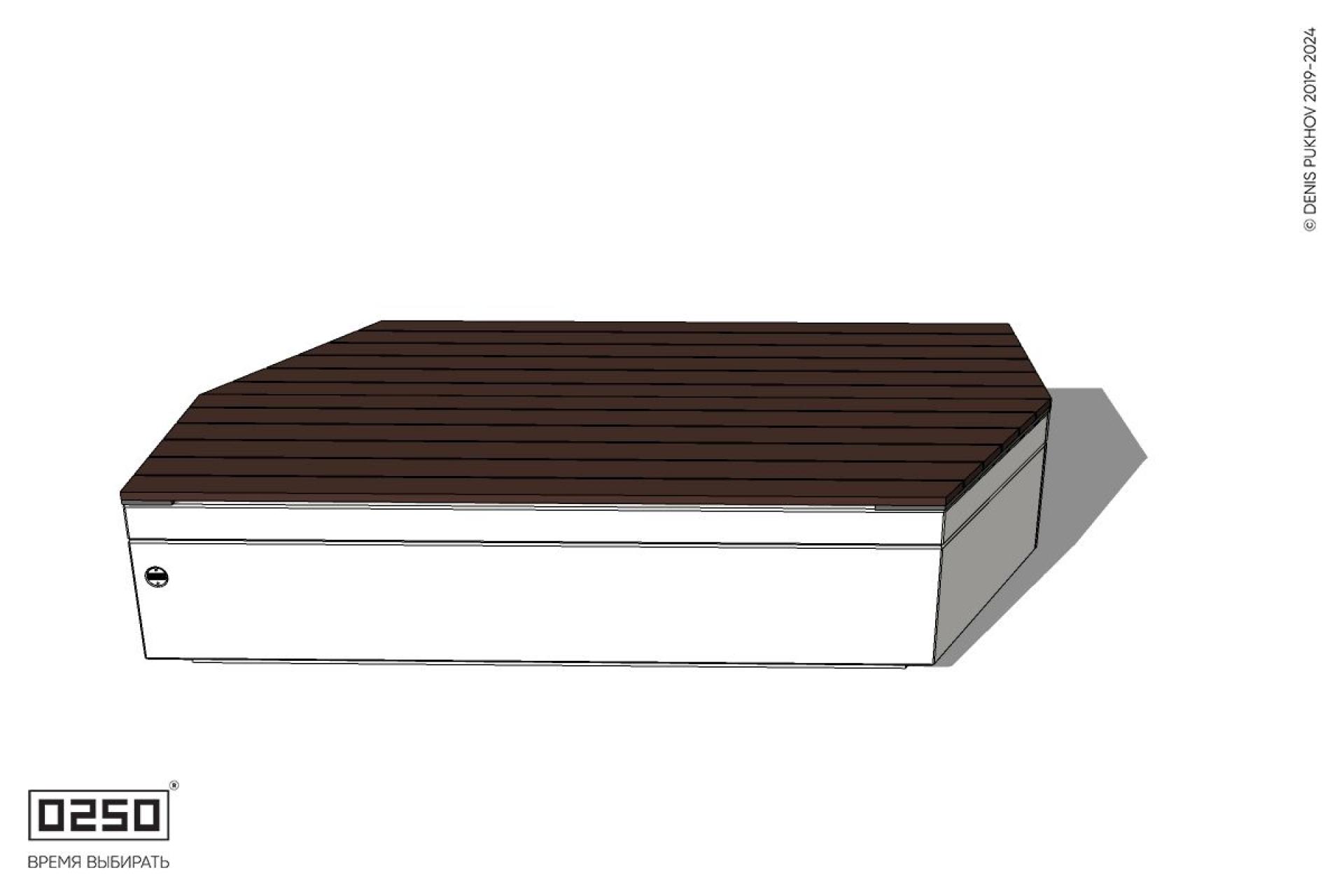 Уличная Двухсторонняя трапециевидная правая скамейка на блоке производство 0250