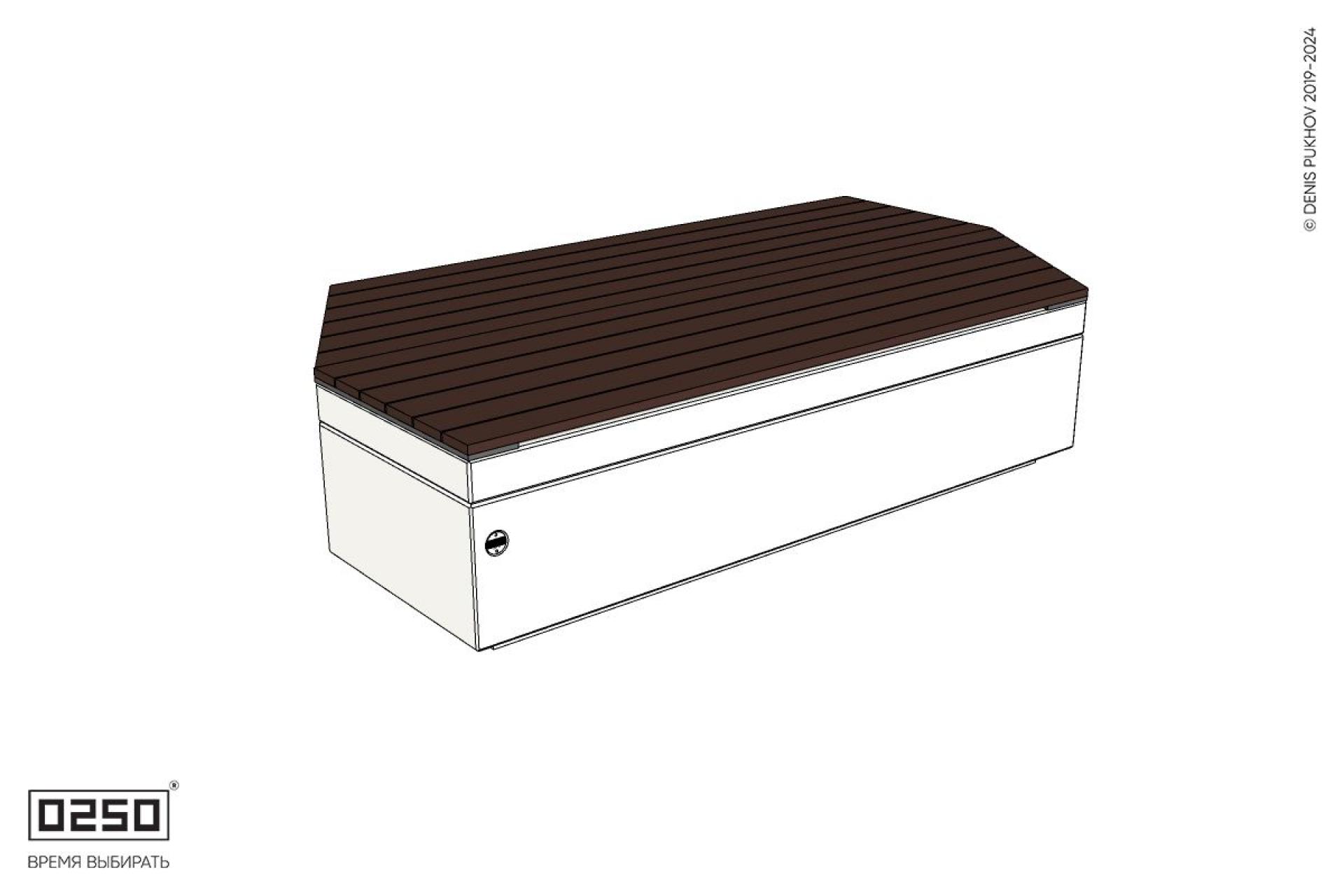 Уличная Двухсторонняя трапециевидная правая скамейка на блоке производство 0250