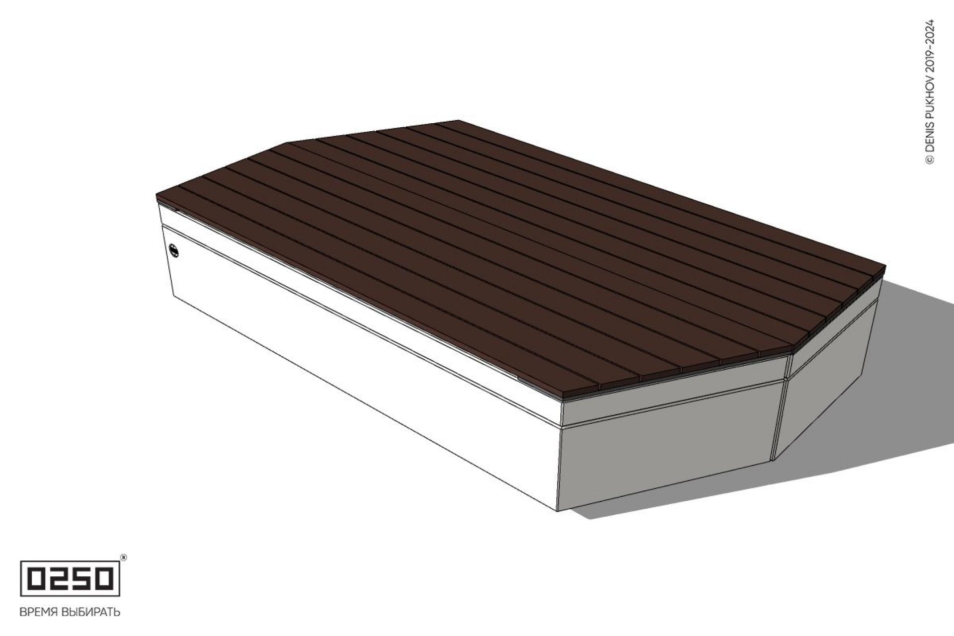 Уличная Двухсторонняя трапециевидная правая скамейка на блоке производство 0250