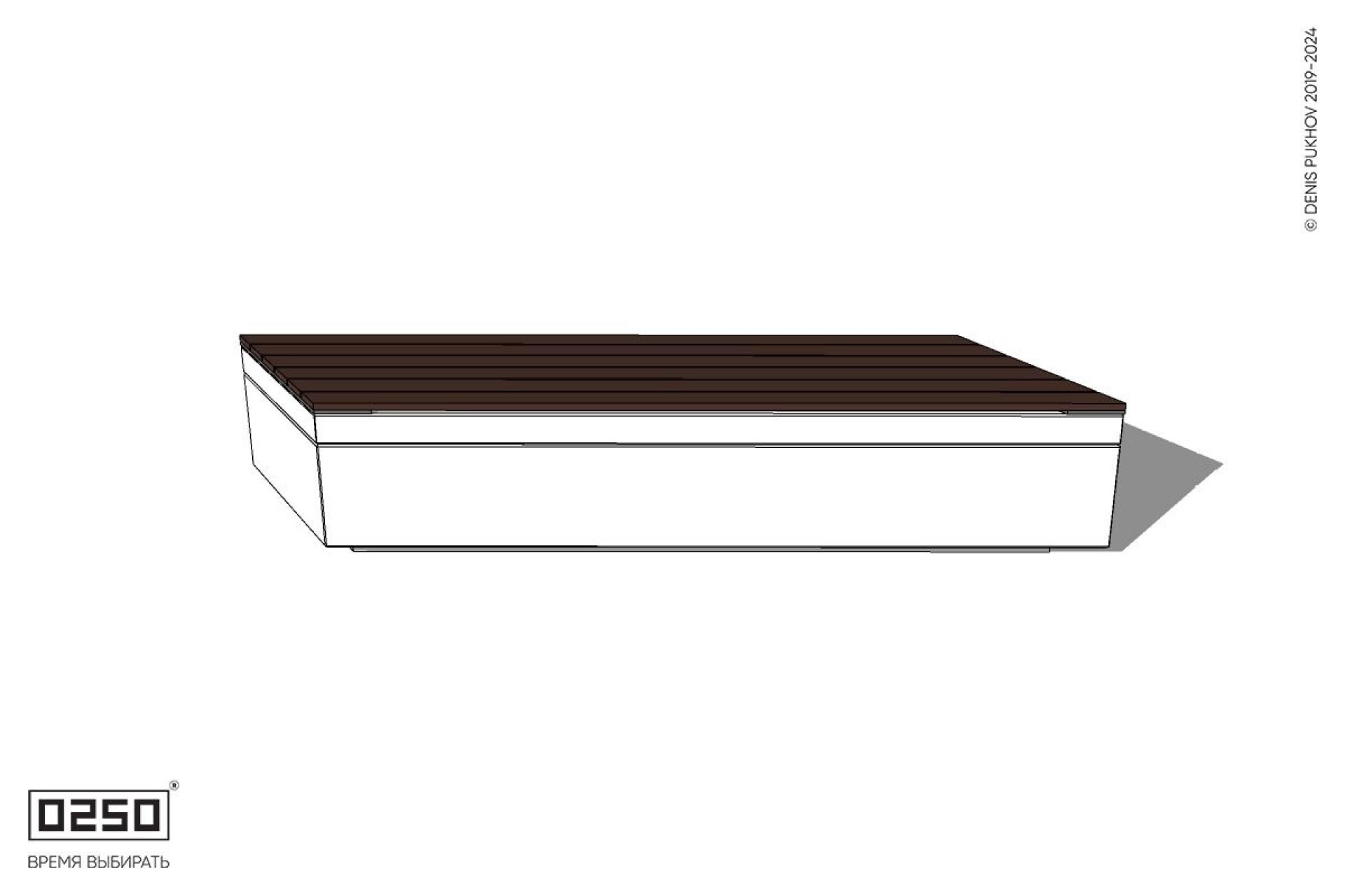 Уличная Скамейка параллелограммная левая на блоке производство 0250