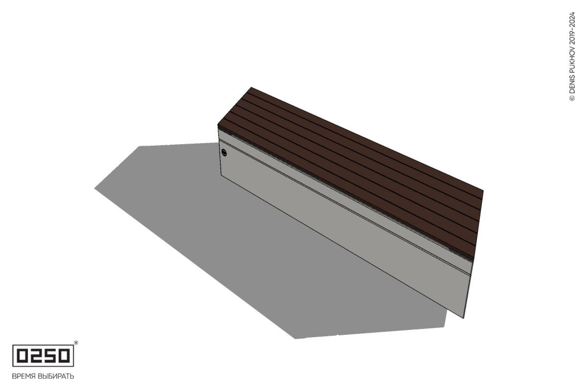 Уличная Скамейка параллелограммная левая на блоке производство 0250