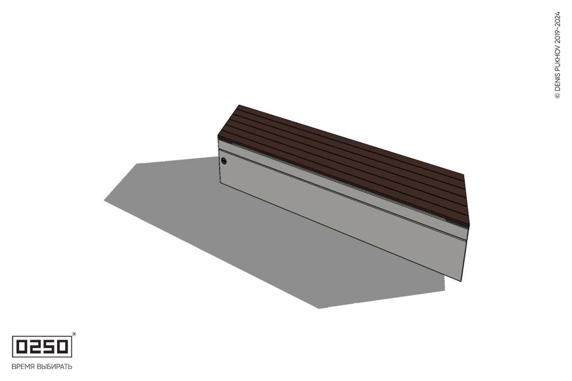 Уличная Скамейка параллелограммная левая на блоке производство 0250