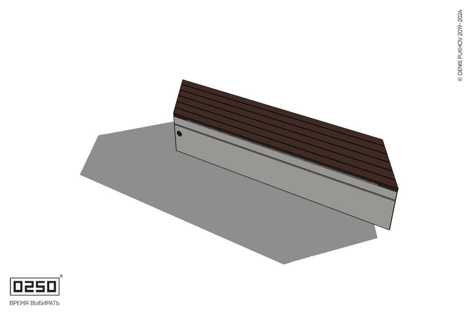 Уличная Скамейка параллелограммная левая на блоке производство 0250