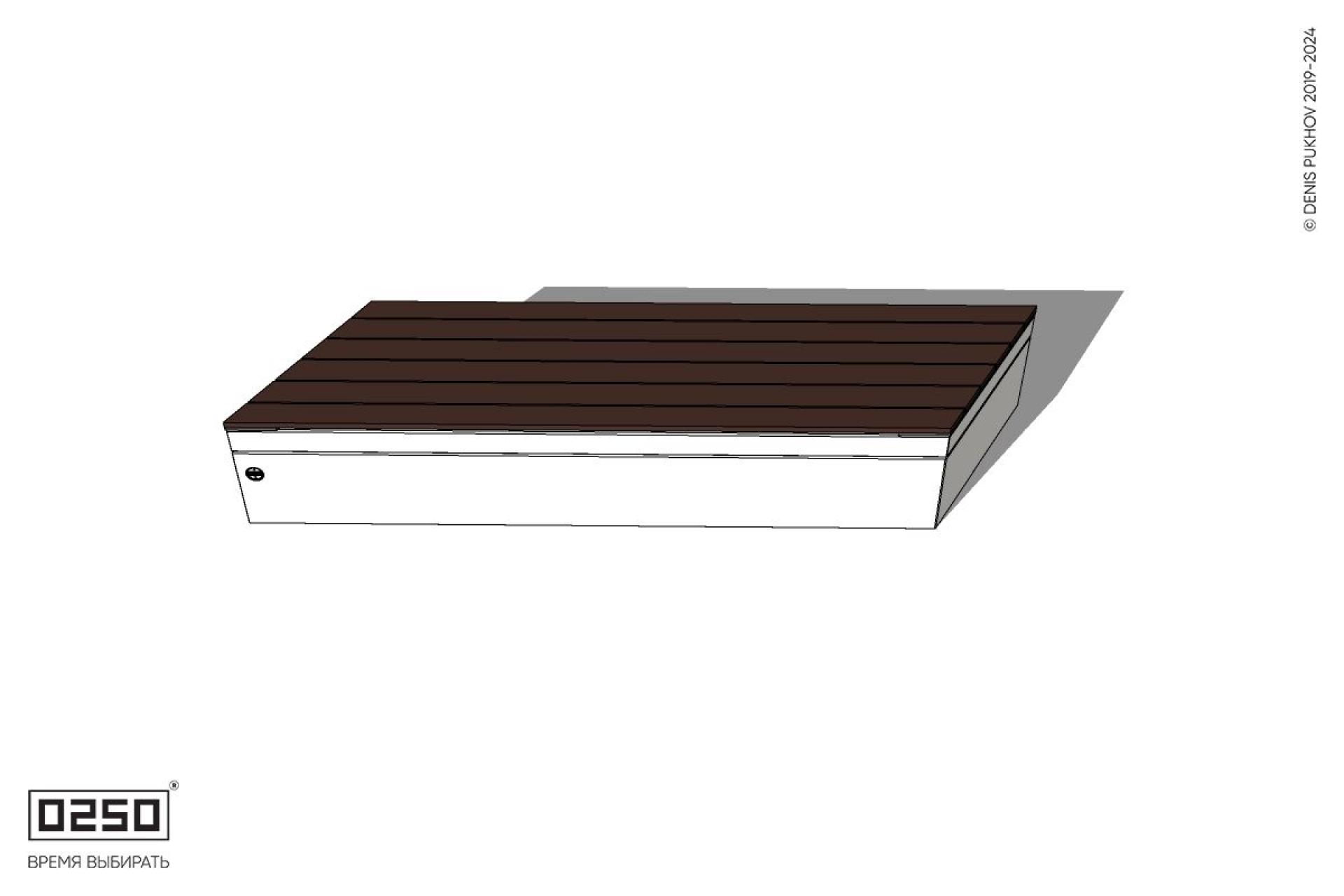 Уличная Скамейка параллелограммная правая на блоке производство 0250