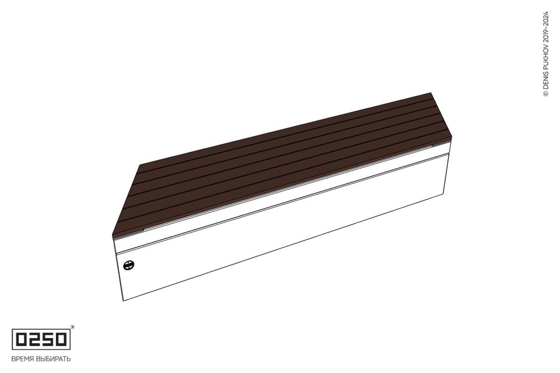 Уличная Скамейка параллелограммная правая на блоке производство 0250