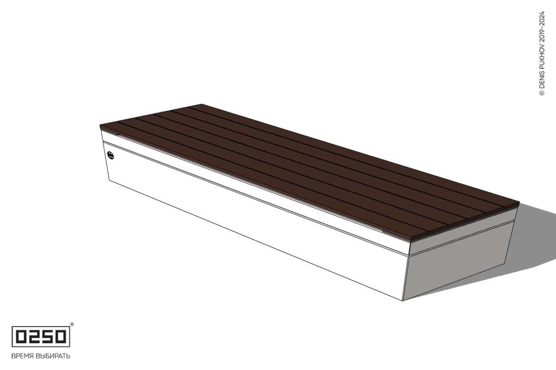 Уличная Скамейка параллелограммная правая на блоке производство 0250