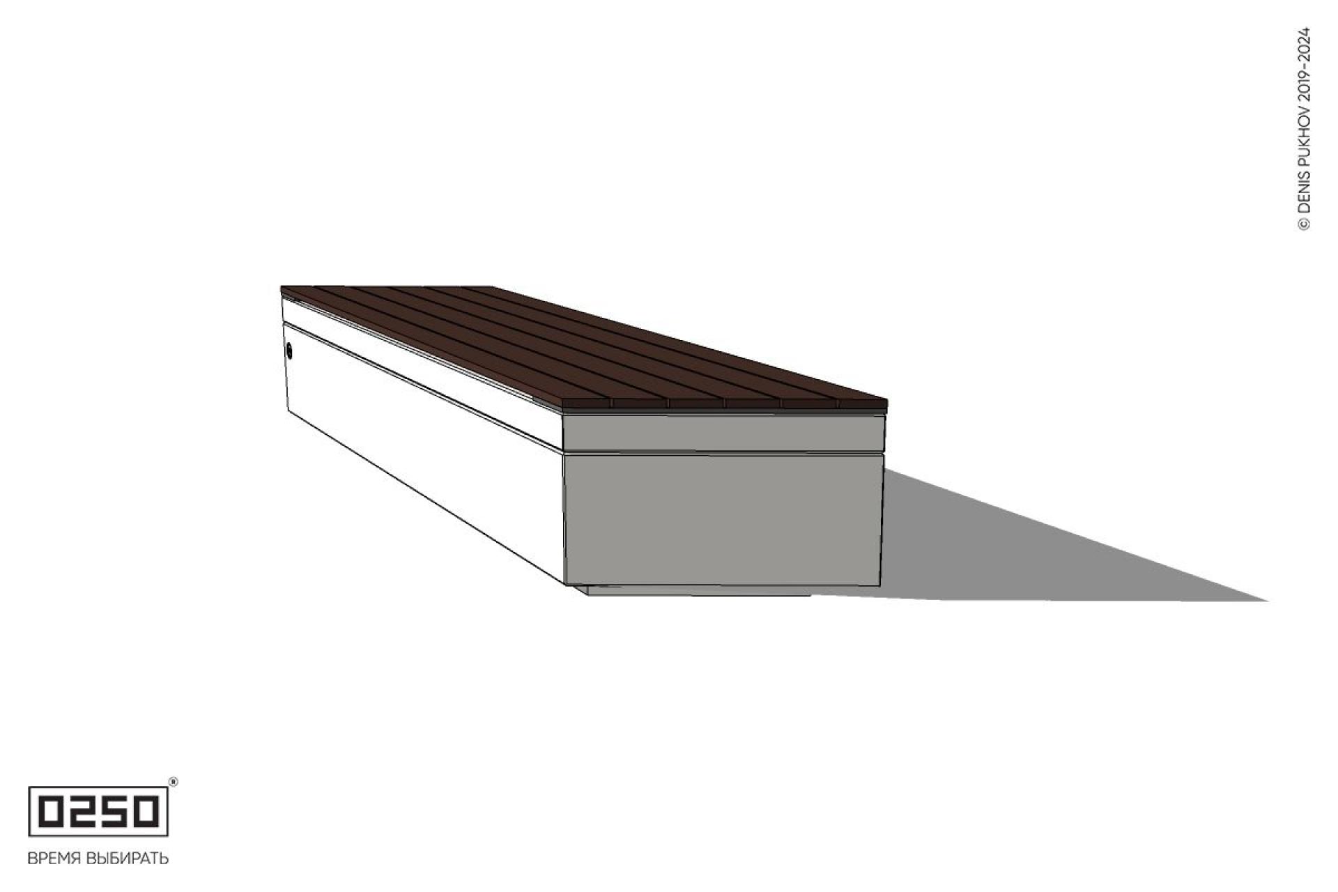 Уличная Скамейка параллелограммная правая на блоке производство 0250