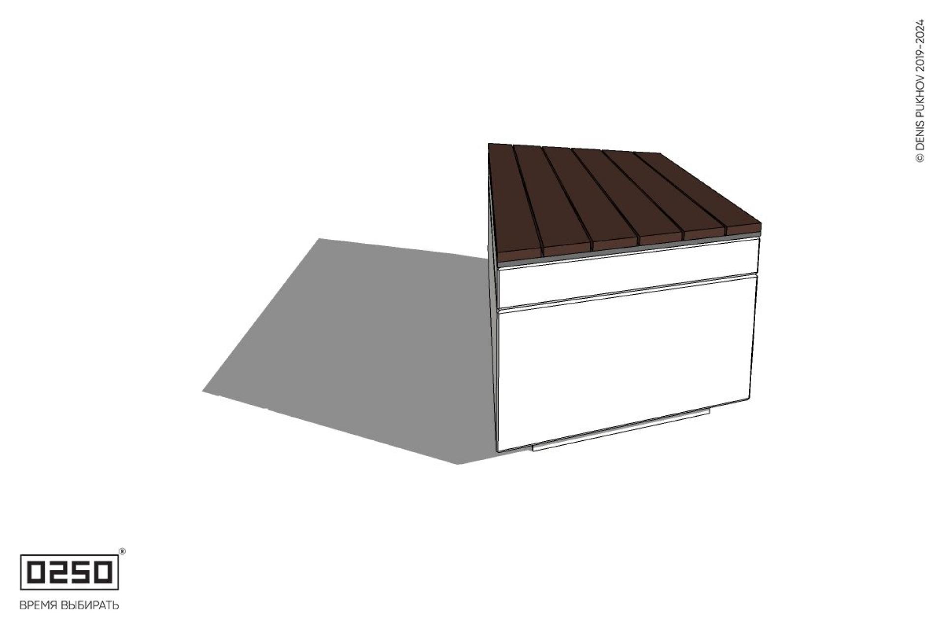 Уличная Скамейка трапециевидная на блоке производство 0250 Уличная Скамейка трапециевидная на блоке производство 0250