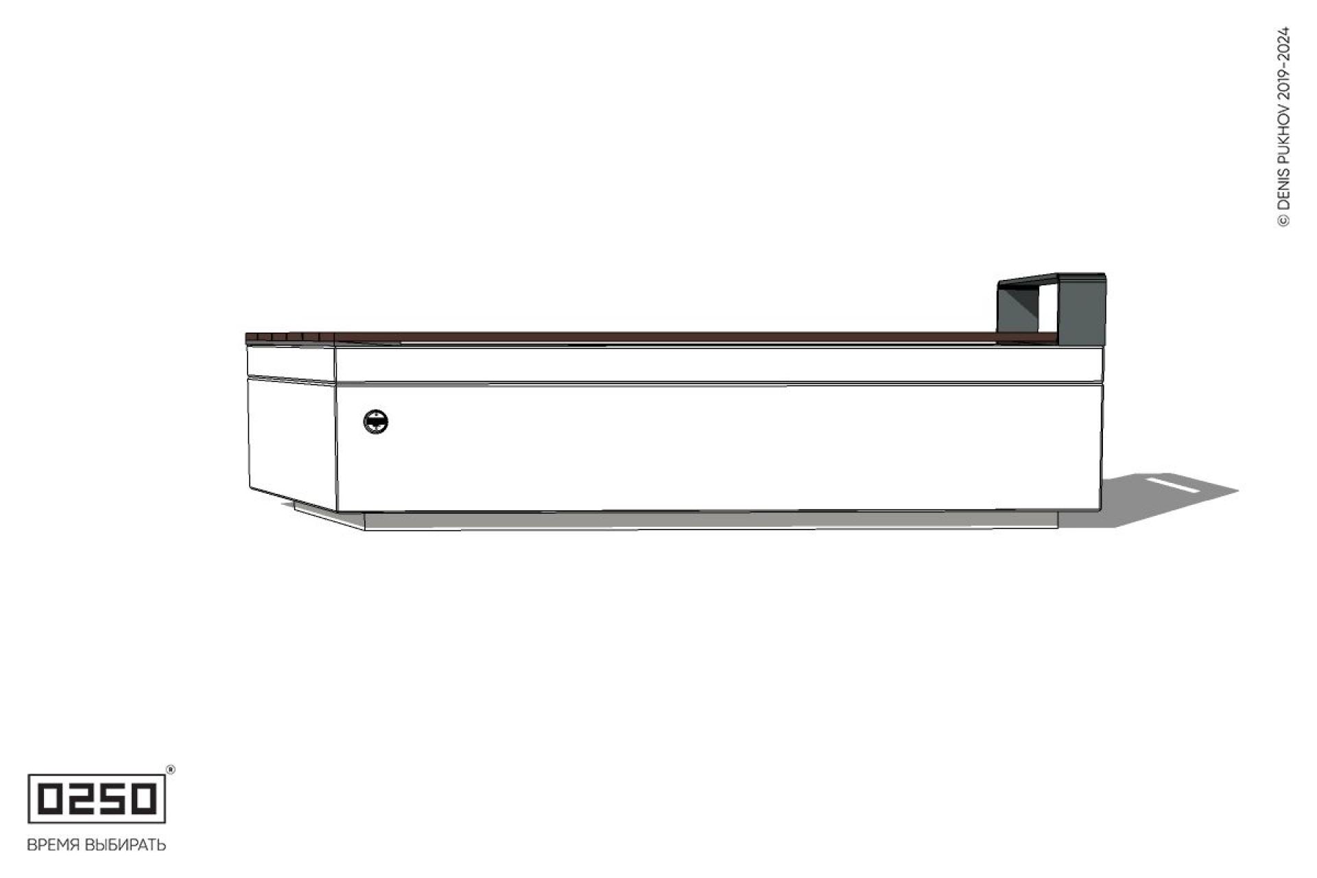 Уличная Скамейка скошенная слева с подлокотником на блоке производство 0250