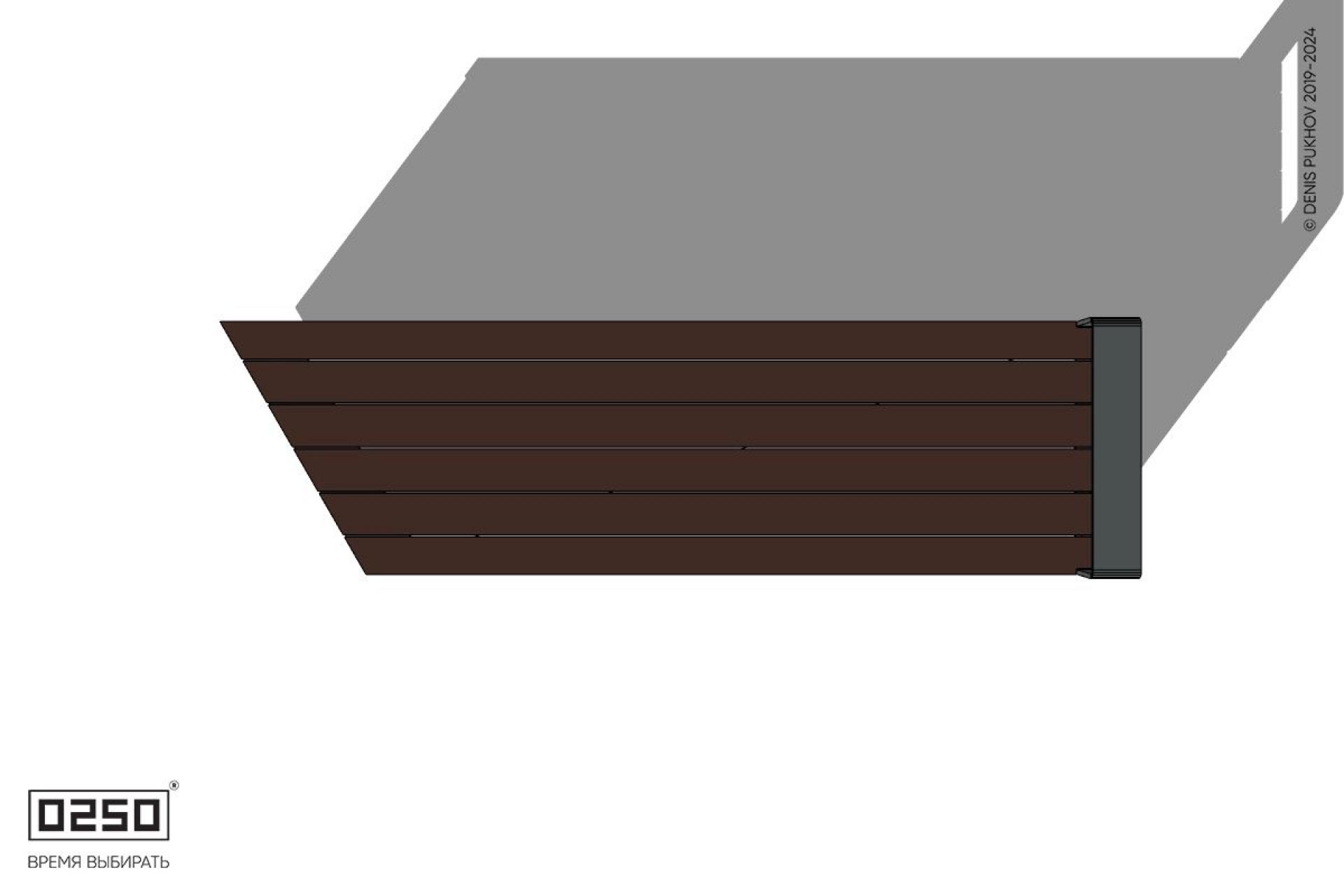 Уличная Скамейка скошенная слева с подлокотником на блоке производство 0250