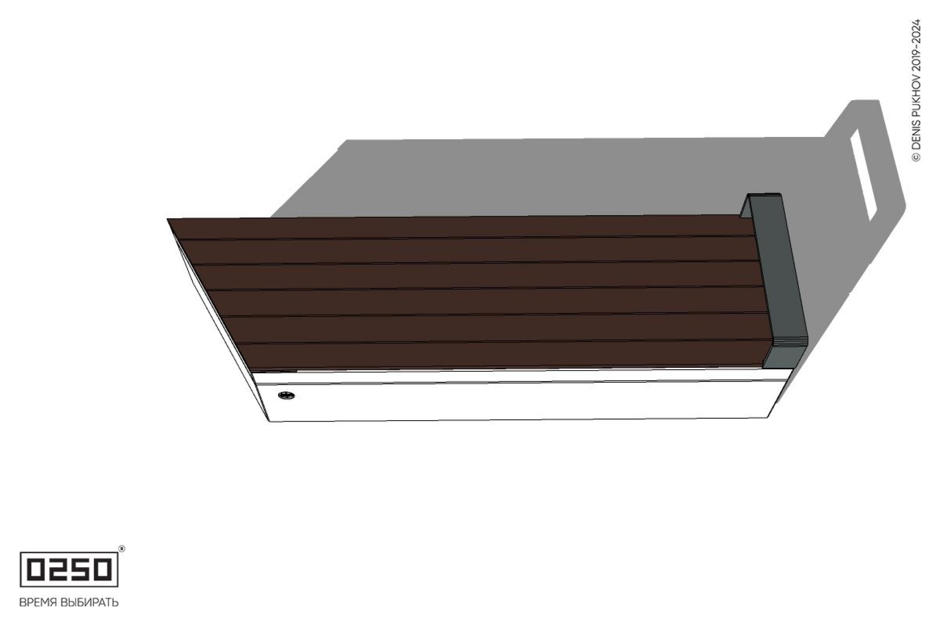 Уличная Скамейка скошенная слева с подлокотником на блоке производство 0250