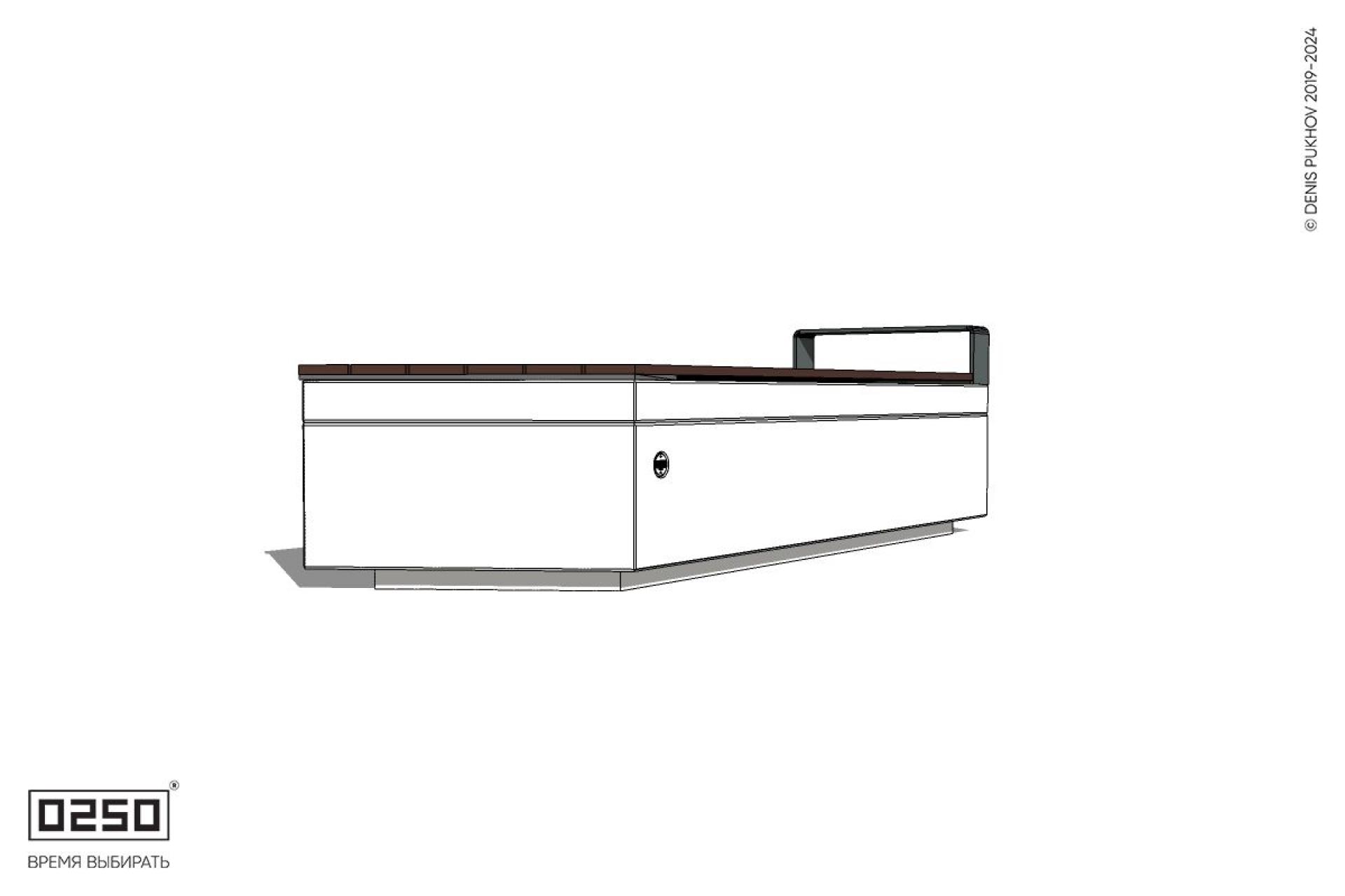 Уличная Скамейка скошенная слева с подлокотником на блоке производство 0250