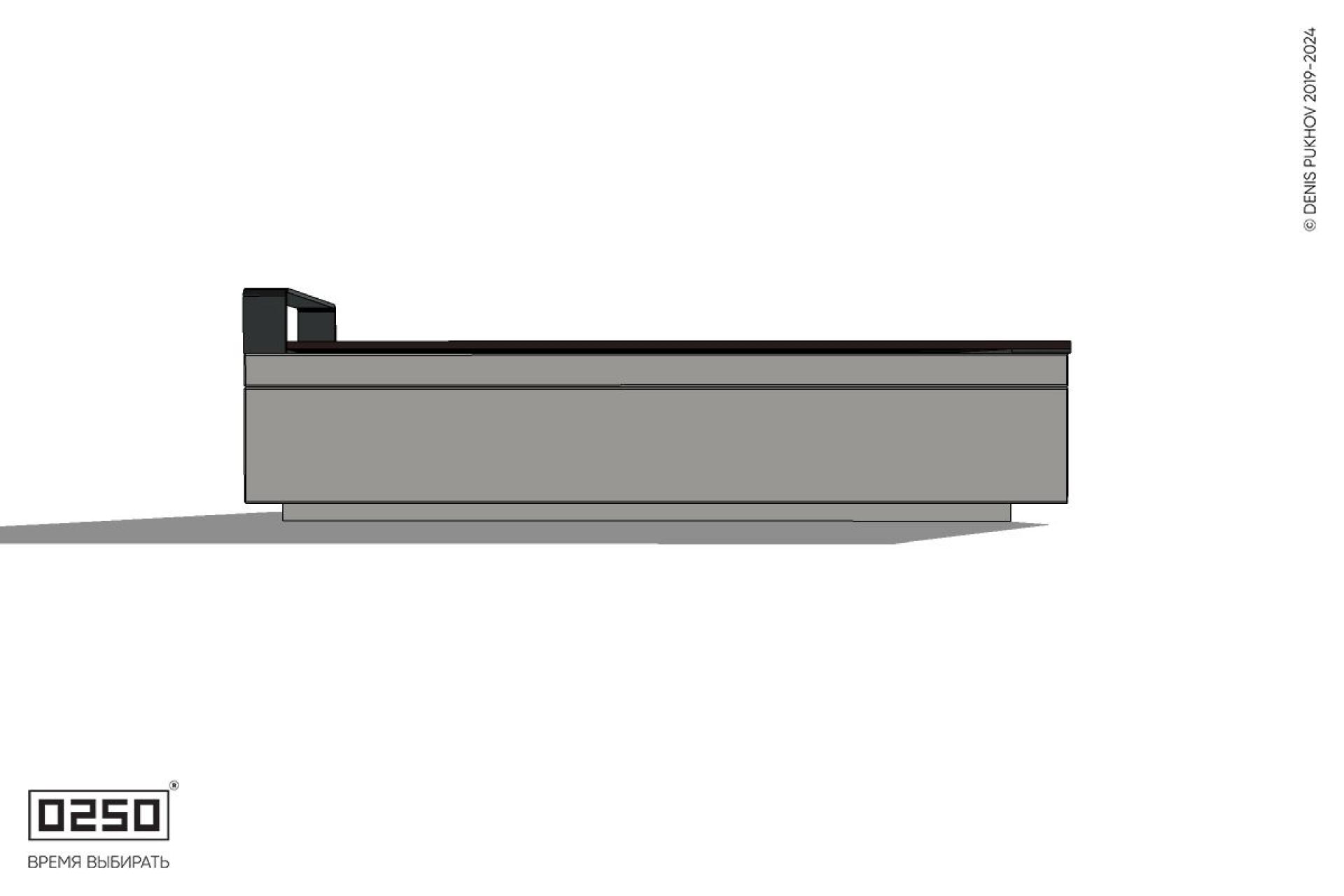 Уличная Скамейка скошенная слева с подлокотником на блоке производство 0250