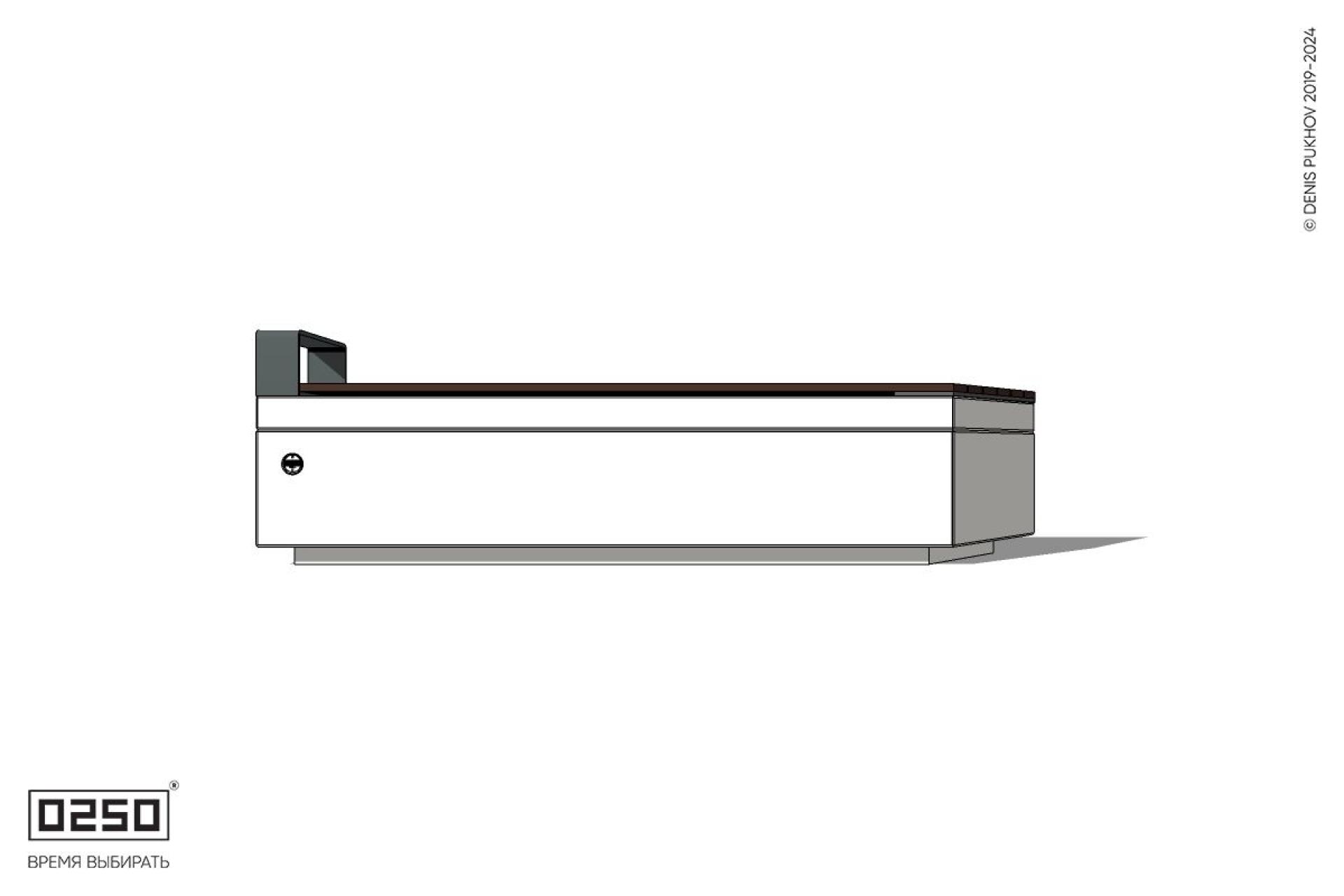 Уличная Скамейка скошенная справа с подлокотником на блоке производство 0250