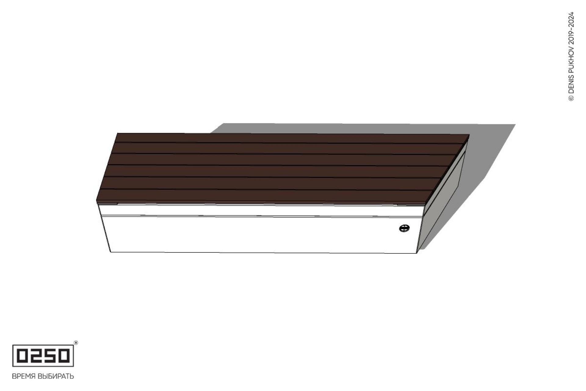 Уличная Скамейка скошенная справа на блоке производство 0250 Уличная Скамейка скошенная справа на блоке производство 0250