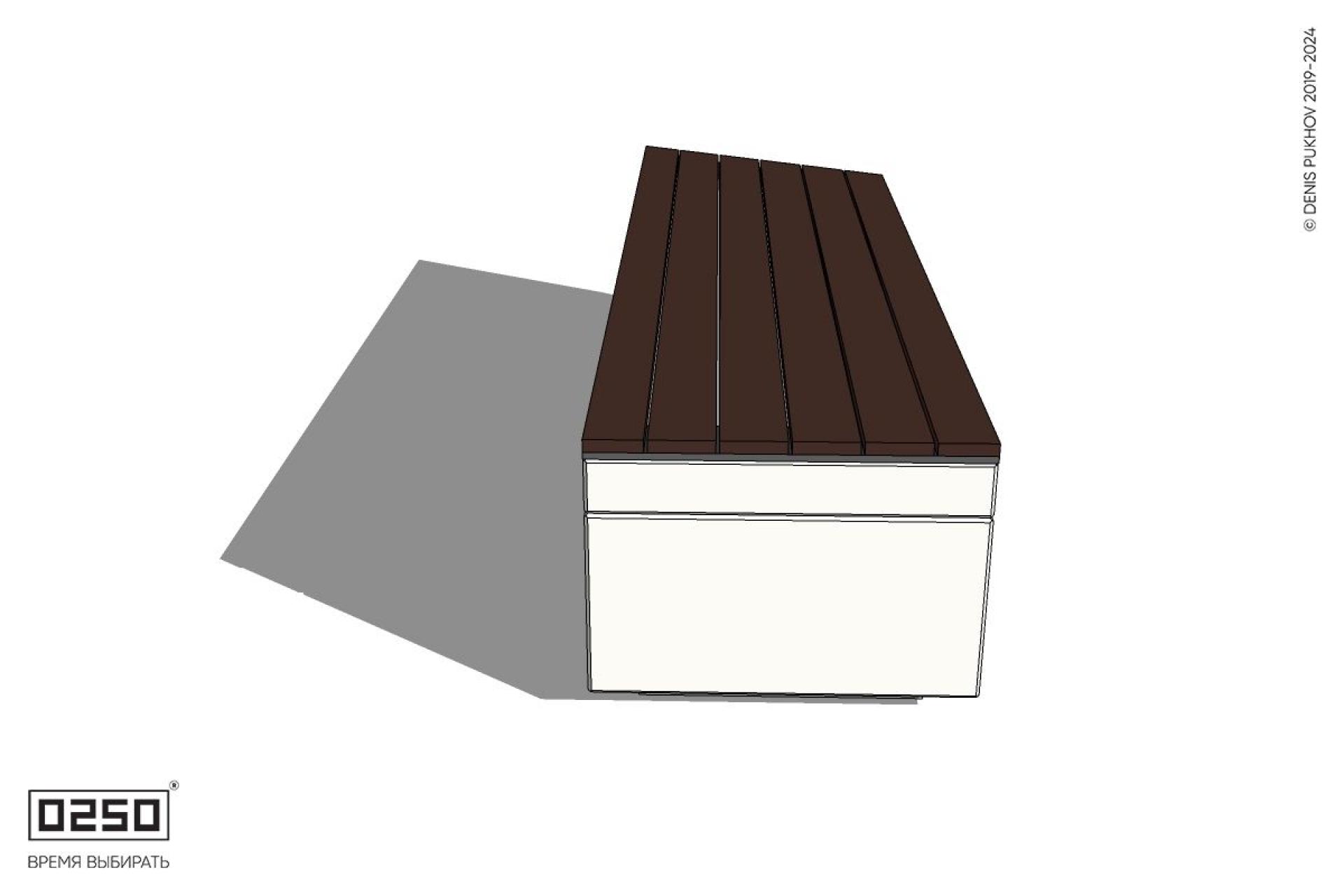 Уличная Скамейка скошенная справа на блоке производство 0250 Уличная Скамейка скошенная справа на блоке производство 0250