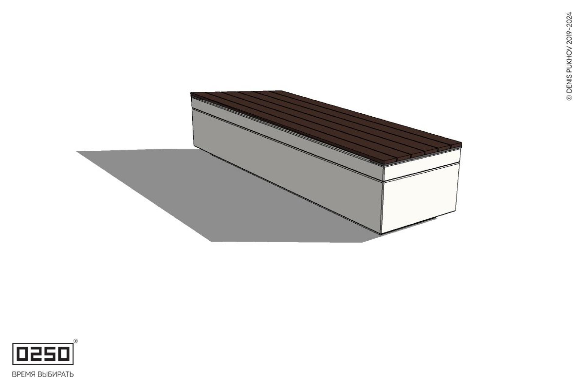 Уличная Скамейка скошенная справа на блоке производство 0250 Уличная Скамейка скошенная справа на блоке производство 0250