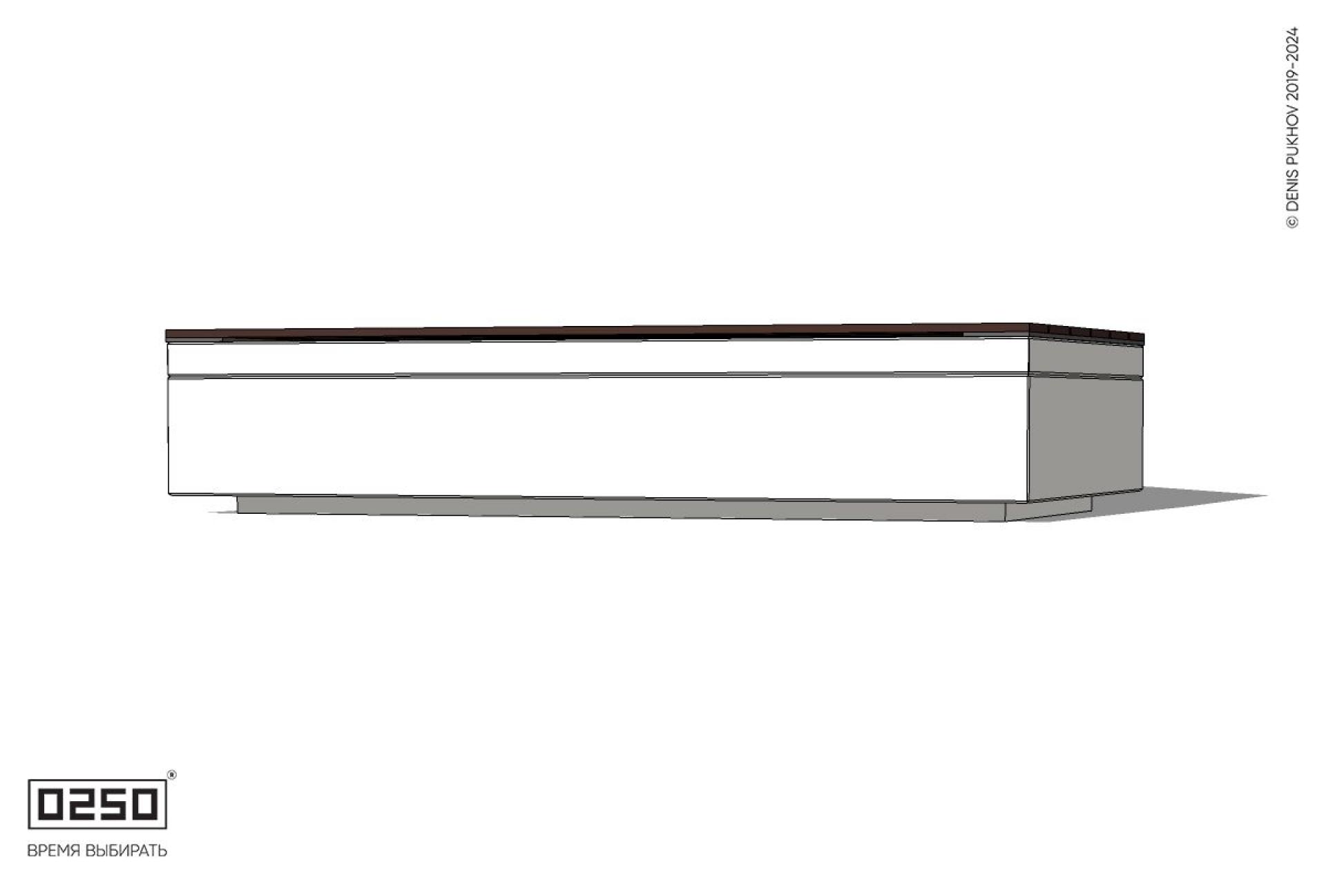 Уличная Двухсторонняя скамейка с клиновидными и обратно клиновидными торцами на блоке производство 0250