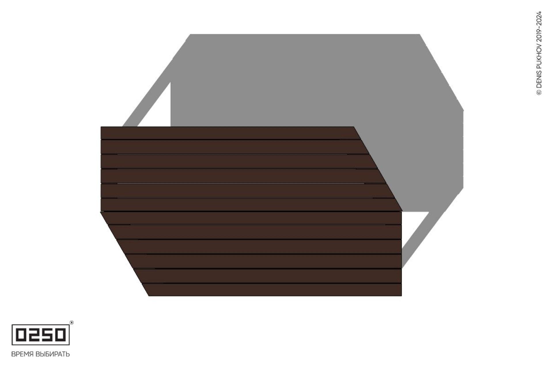 Уличная Двухсторонняя трапециевидная скамейка на ножках левая производство 0250, module