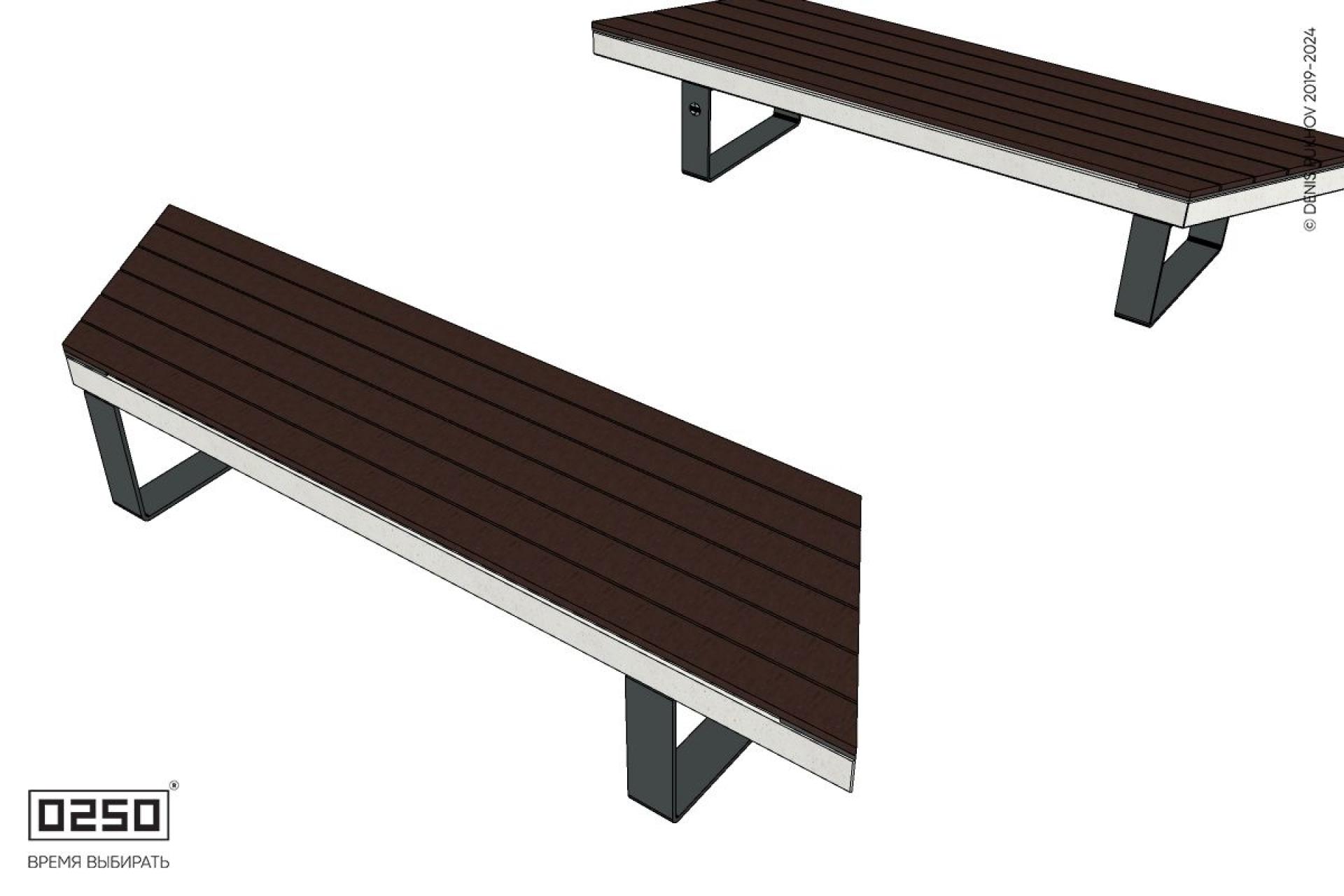 Уличная Скамейка параллелограммная левая на ножках производство 0250 Уличная Скамейка параллелограммная левая на ножках производство 0250