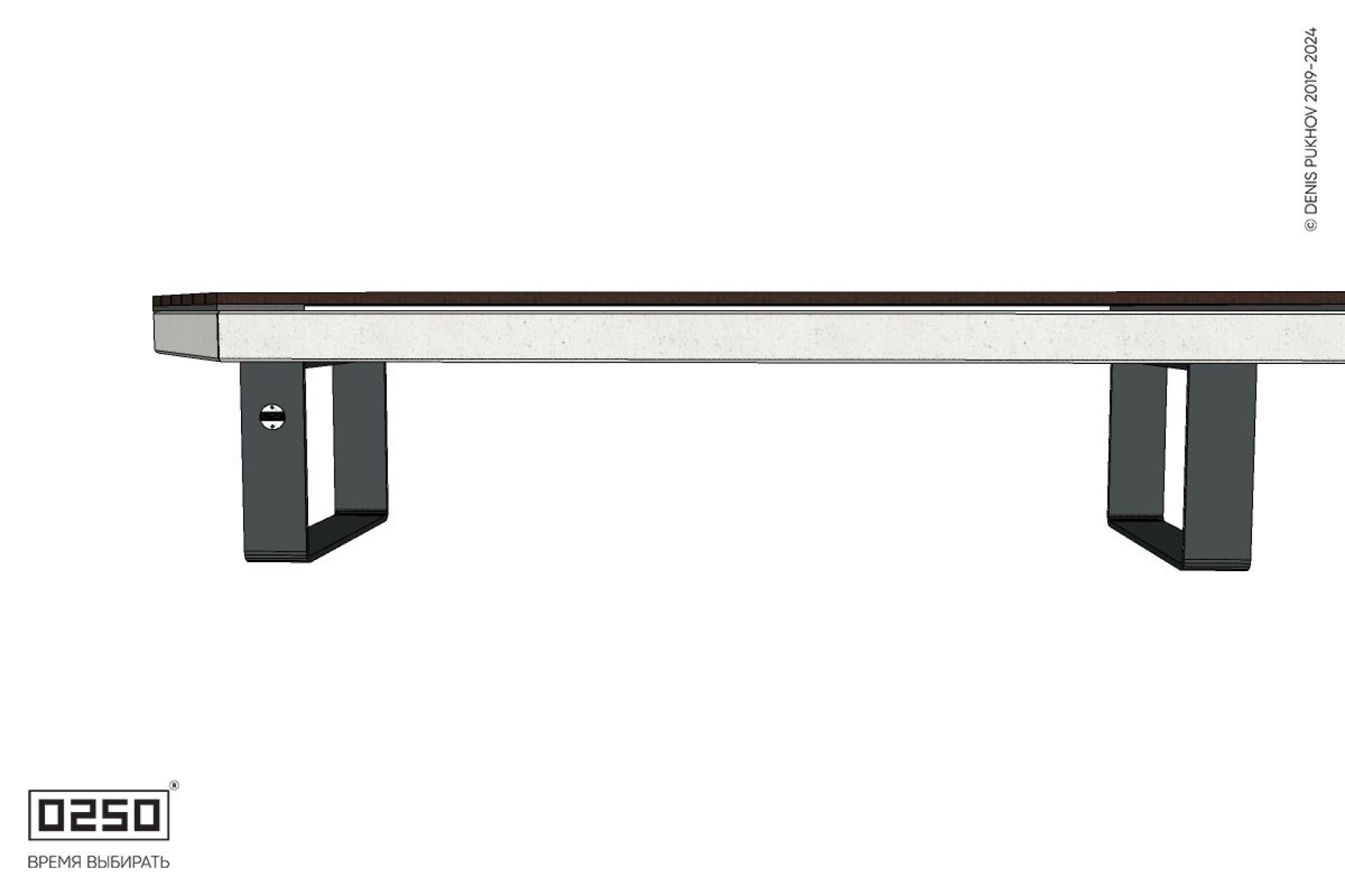 Уличная Скамейка параллелограммная левая на ножках производство 0250 Уличная Скамейка параллелограммная левая на ножках производство 0250