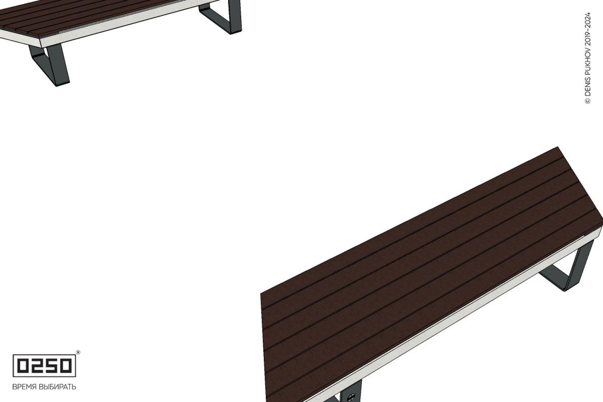 Уличная Скамейка параллелограммная правая на ножках производство 0250 Уличная Скамейка параллелограммная правая на ножках производство 0250