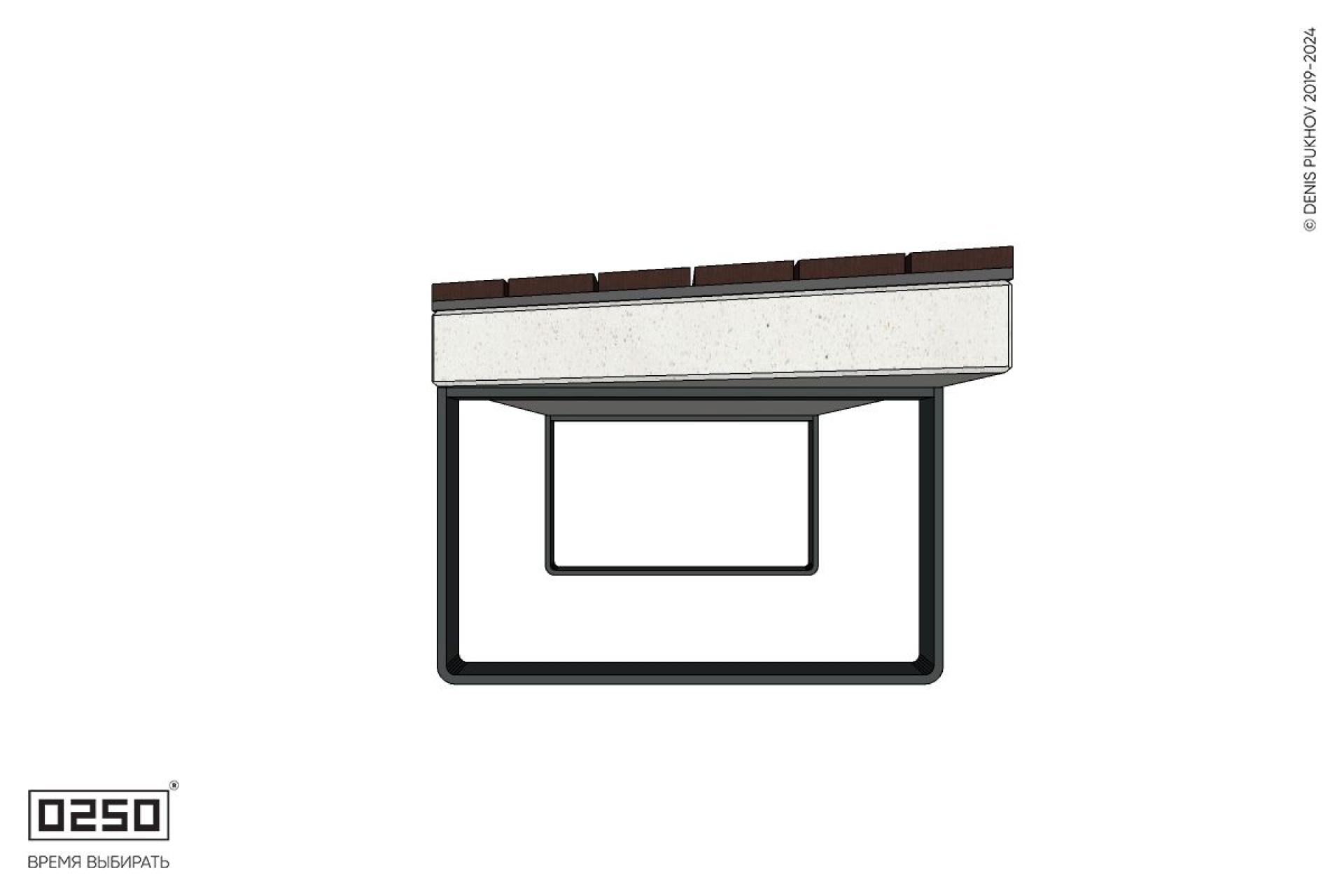 Уличная Скамейка параллелограммная правая на ножках производство 0250 Уличная Скамейка параллелограммная правая на ножках производство 0250