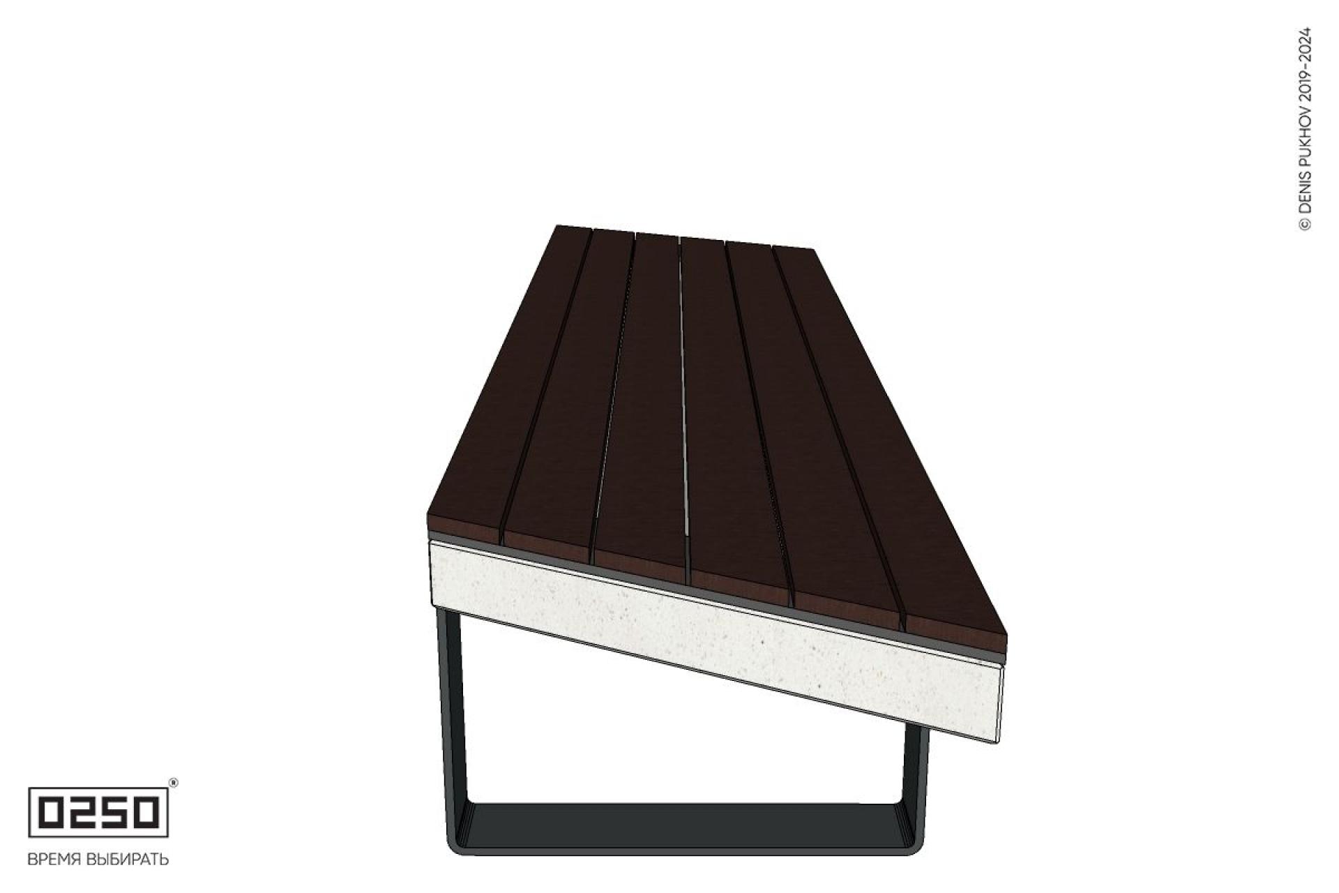 Уличная Скамейка параллелограммная правая на ножках производство 0250 Уличная Скамейка параллелограммная правая на ножках производство 0250