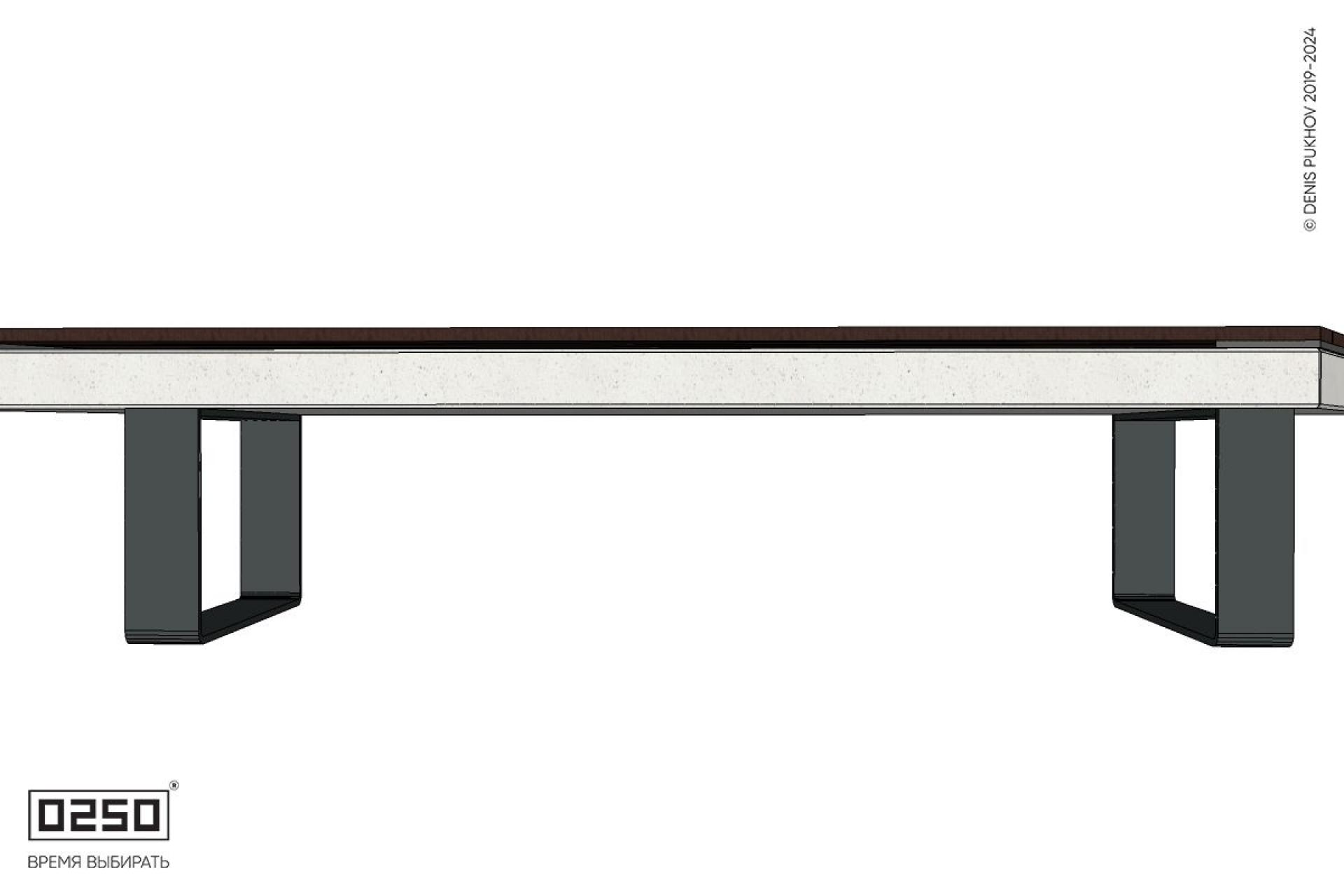 Уличная Скамейка параллелограммная правая на ножках производство 0250 Уличная Скамейка параллелограммная правая на ножках производство 0250