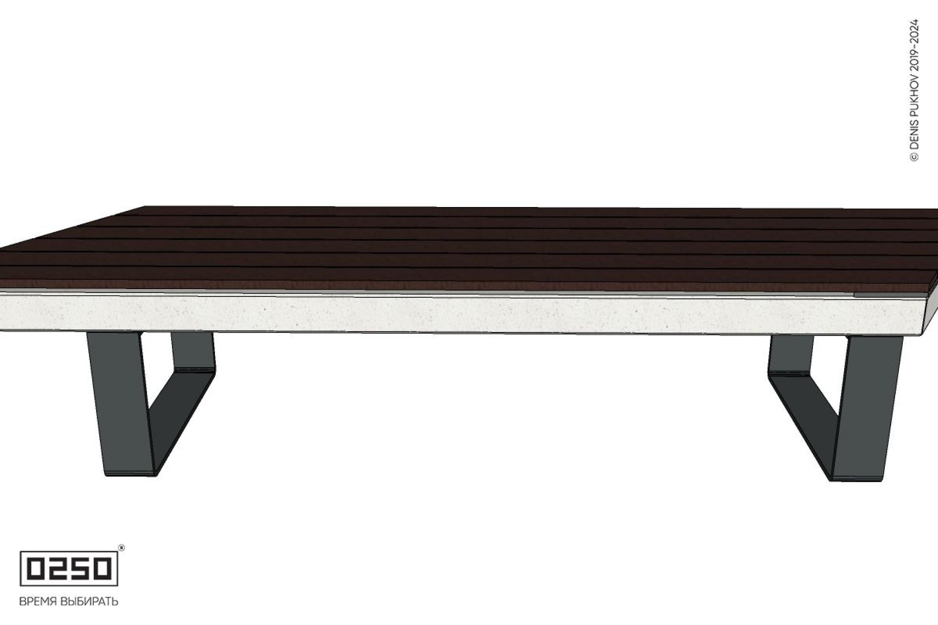 Уличная Скамейка параллелограммная правая на ножках производство 0250 Уличная Скамейка параллелограммная правая на ножках производство 0250