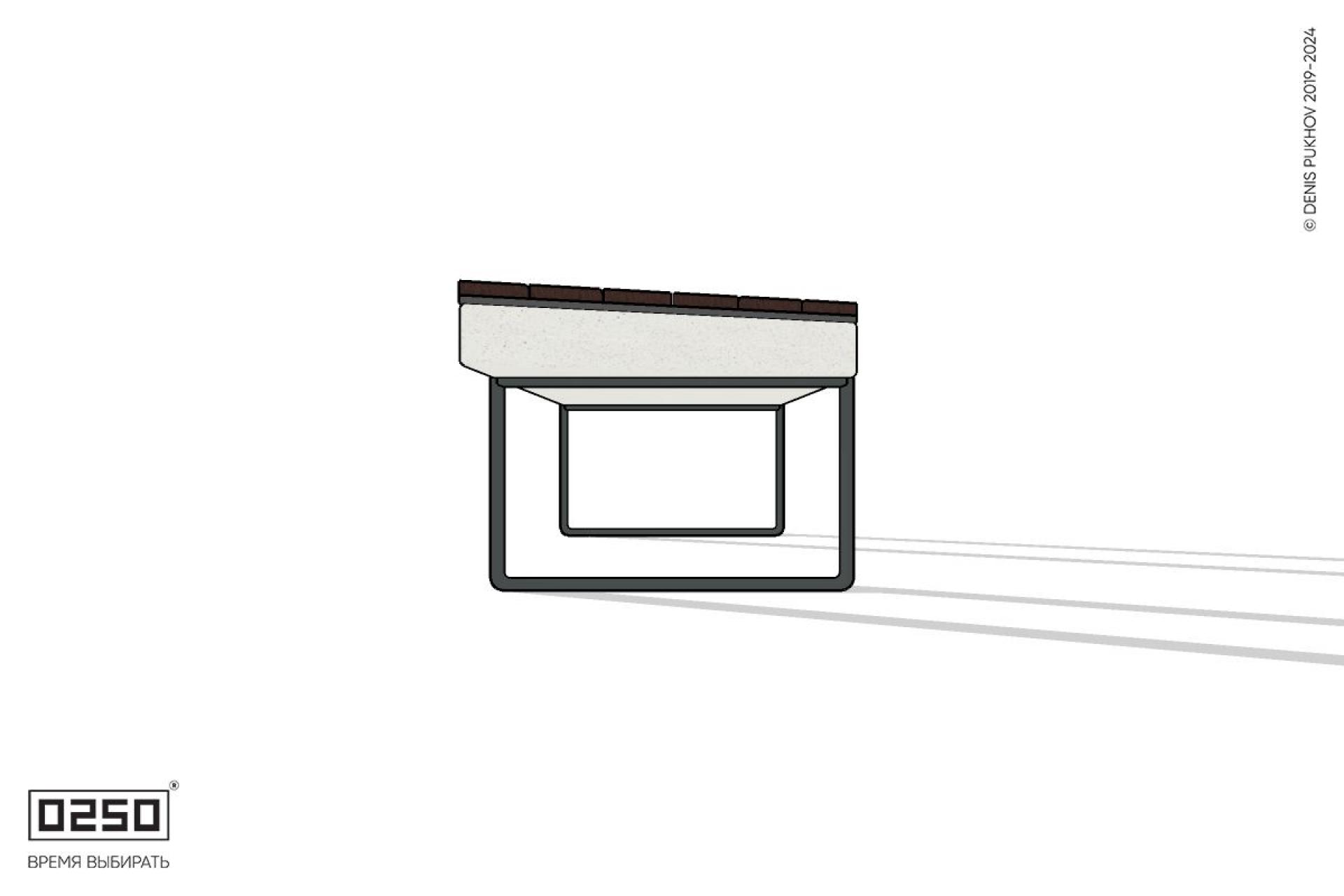 Уличная Скамейка параллелограммная левая на ножках производство 0250 Уличная Скамейка параллелограммная левая на ножках производство 0250