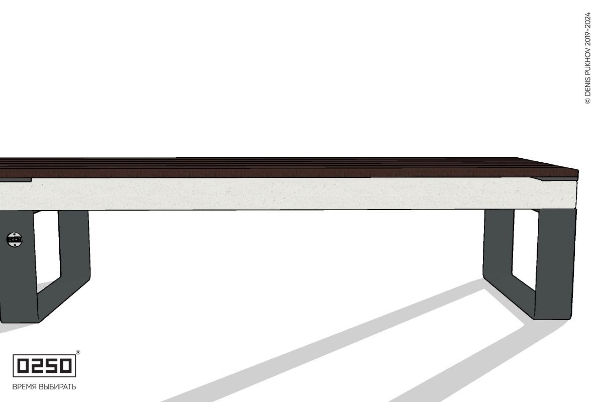 Уличная Скамейка параллелограммная левая на ножках производство 0250 Уличная Скамейка параллелограммная левая на ножках производство 0250