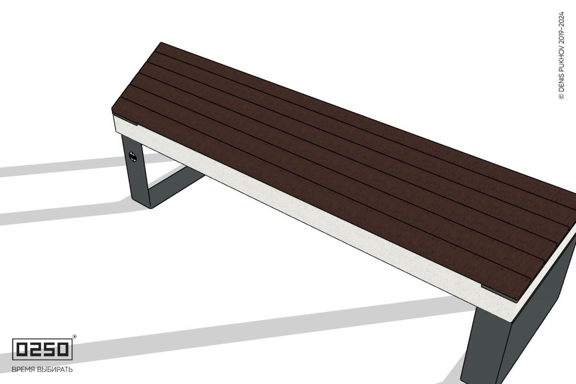 Уличная Скамейка параллелограммная левая на ножках производство 0250 Уличная Скамейка параллелограммная левая на ножках производство 0250