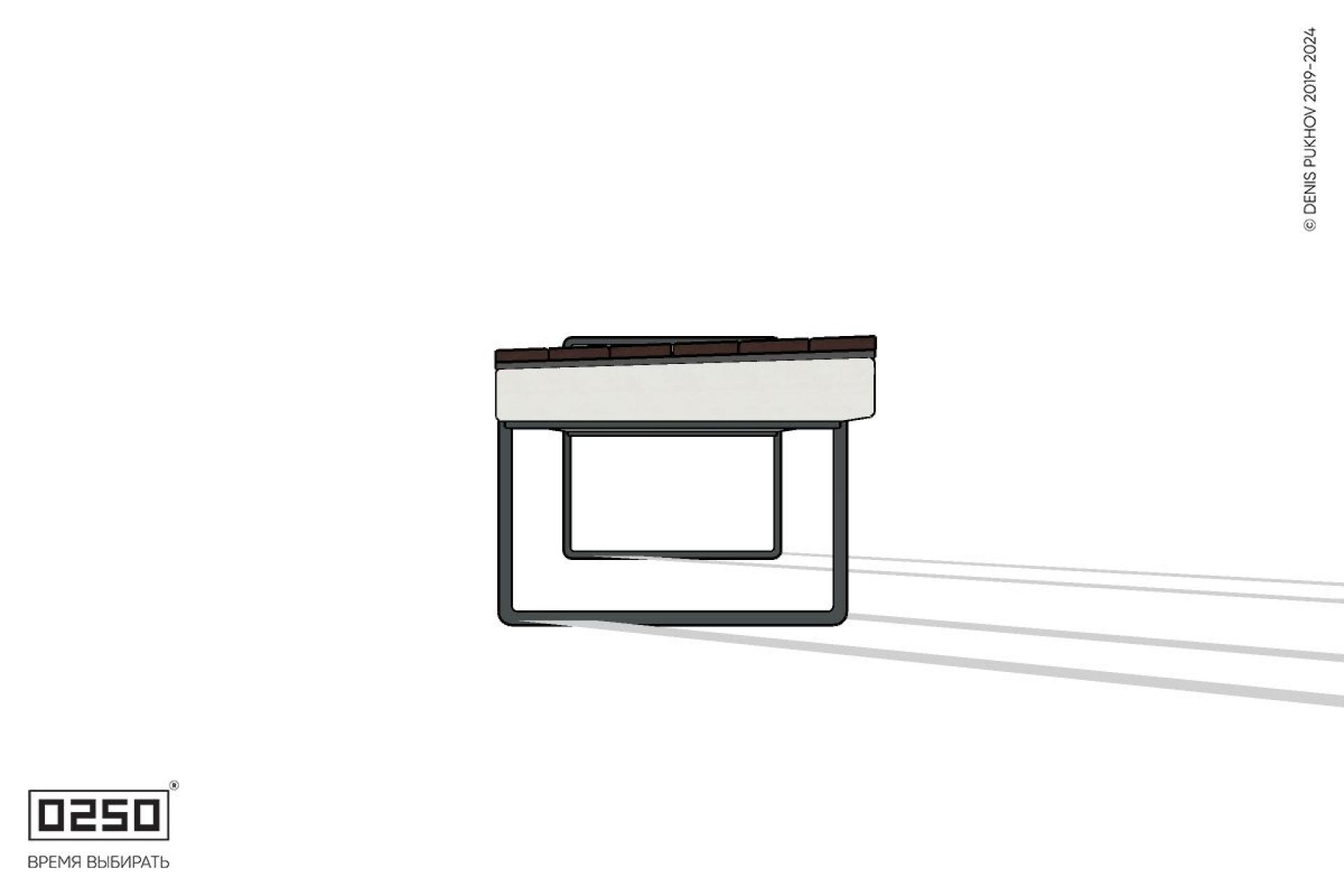 Уличная Скамейка скошенная справа с подлокотником на ножках производство 0250