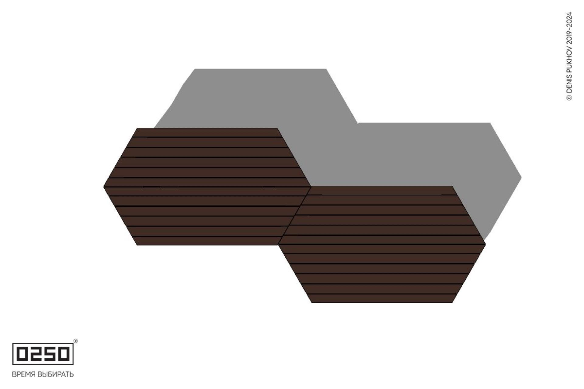 Уличная Скамейка паратрапецевидная левая двухпролетна на ножках производство 0250, module