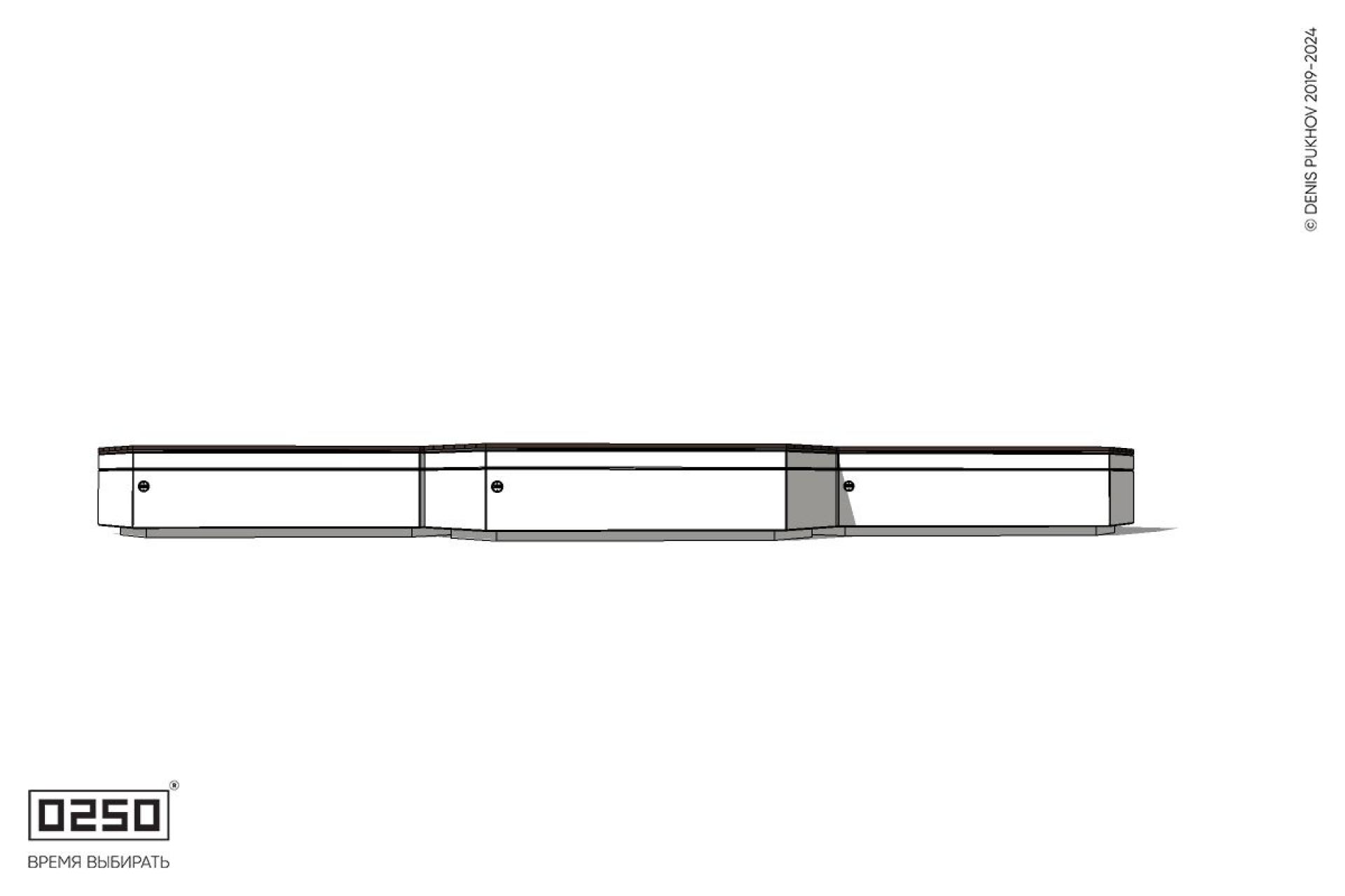 Уличная Скамейка паратрапецевидная на блоке трехпролетная производство 0250