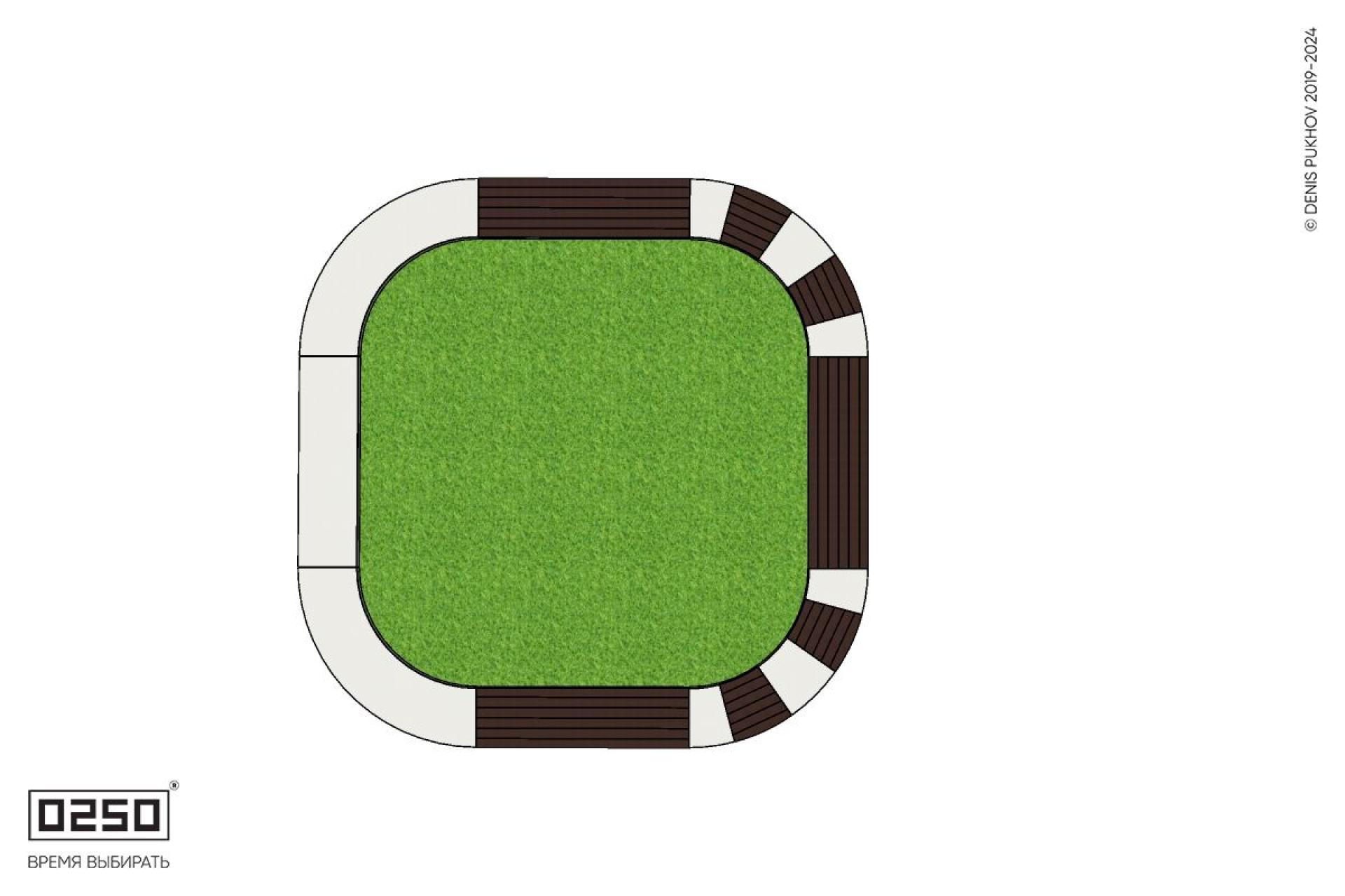 Уличная Скамейка цветник квадрокруг с комбинированным настилом производство 0250