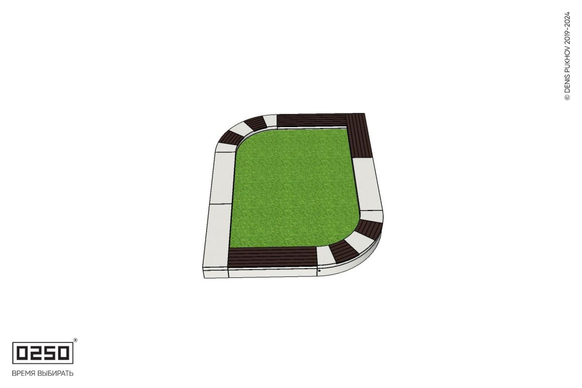 Уличная Скамейка цветник Листообразный с комбинированным настилом производство 0250